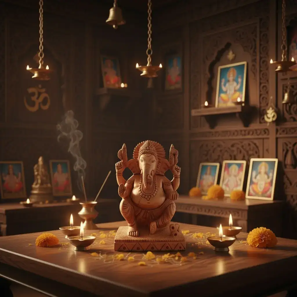 Handcrafted Lord Ganesh Idol with Crown | Decorative Spiritual Art - Image 9