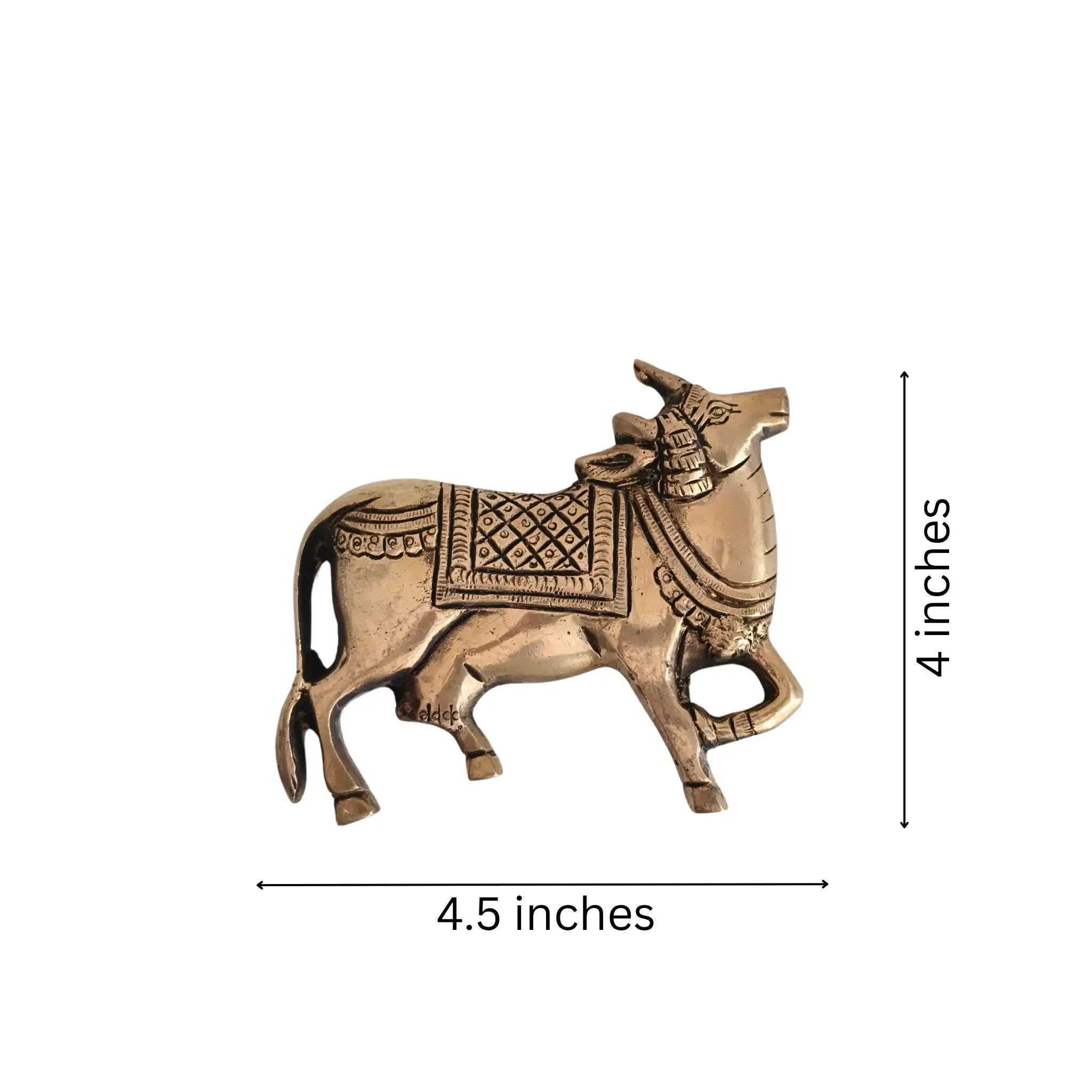 Sacred Golden Brass Nandi Wall Hanging / Decor Idol - Image 5