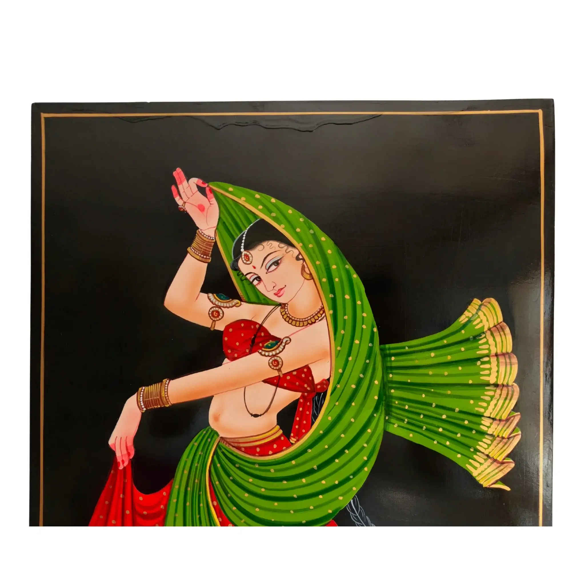 Graceful Classical Dancer – Nirmal Painting - Image 3