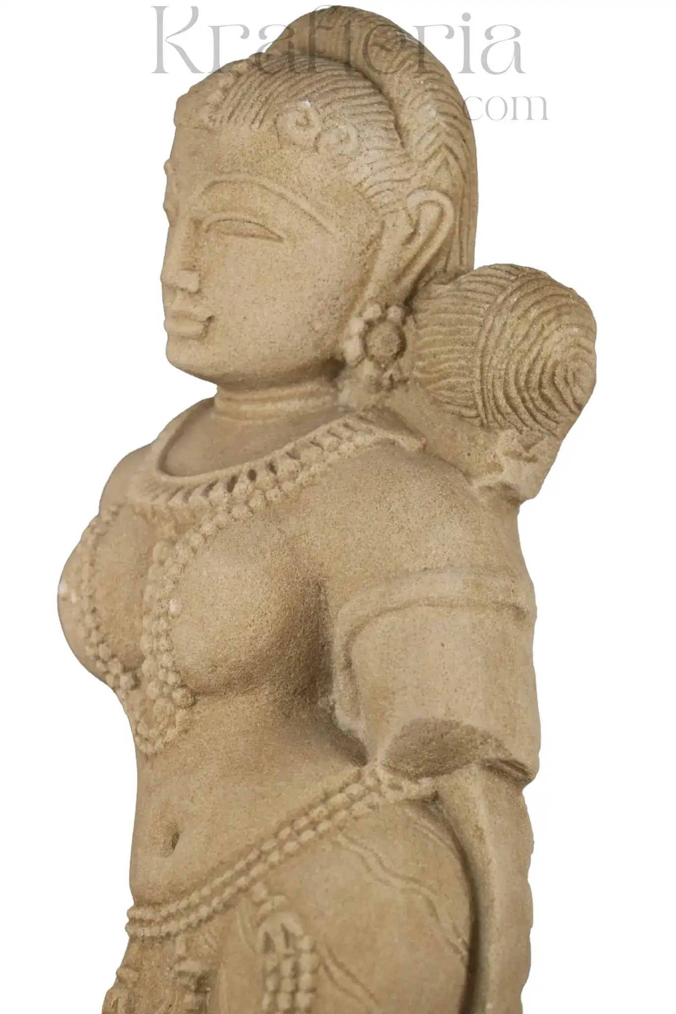 The Graceful Devi - A Sandstone Sculpture Bust - Image 5