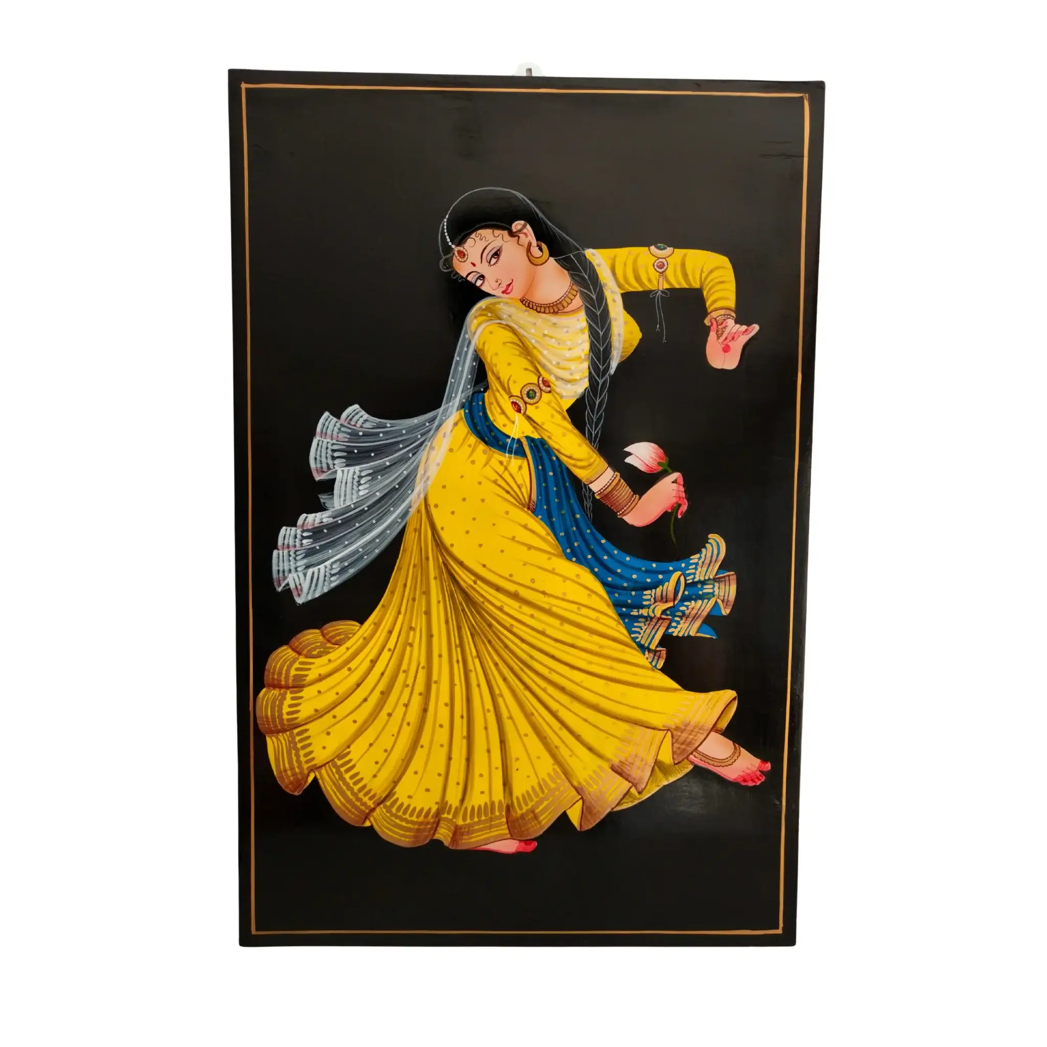 The Graceful Lotus Kathak Dancer Wall Art - Nirmal Painting - Image 5