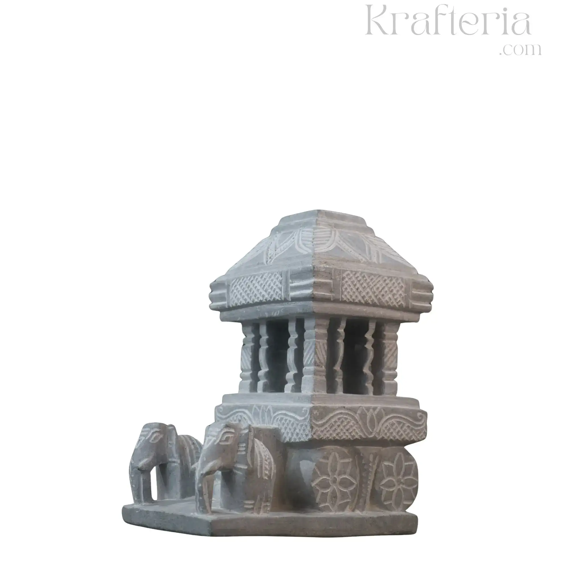 Hampi Stone Chariot Model – Hand-Carved in Soft Stone - Image 3