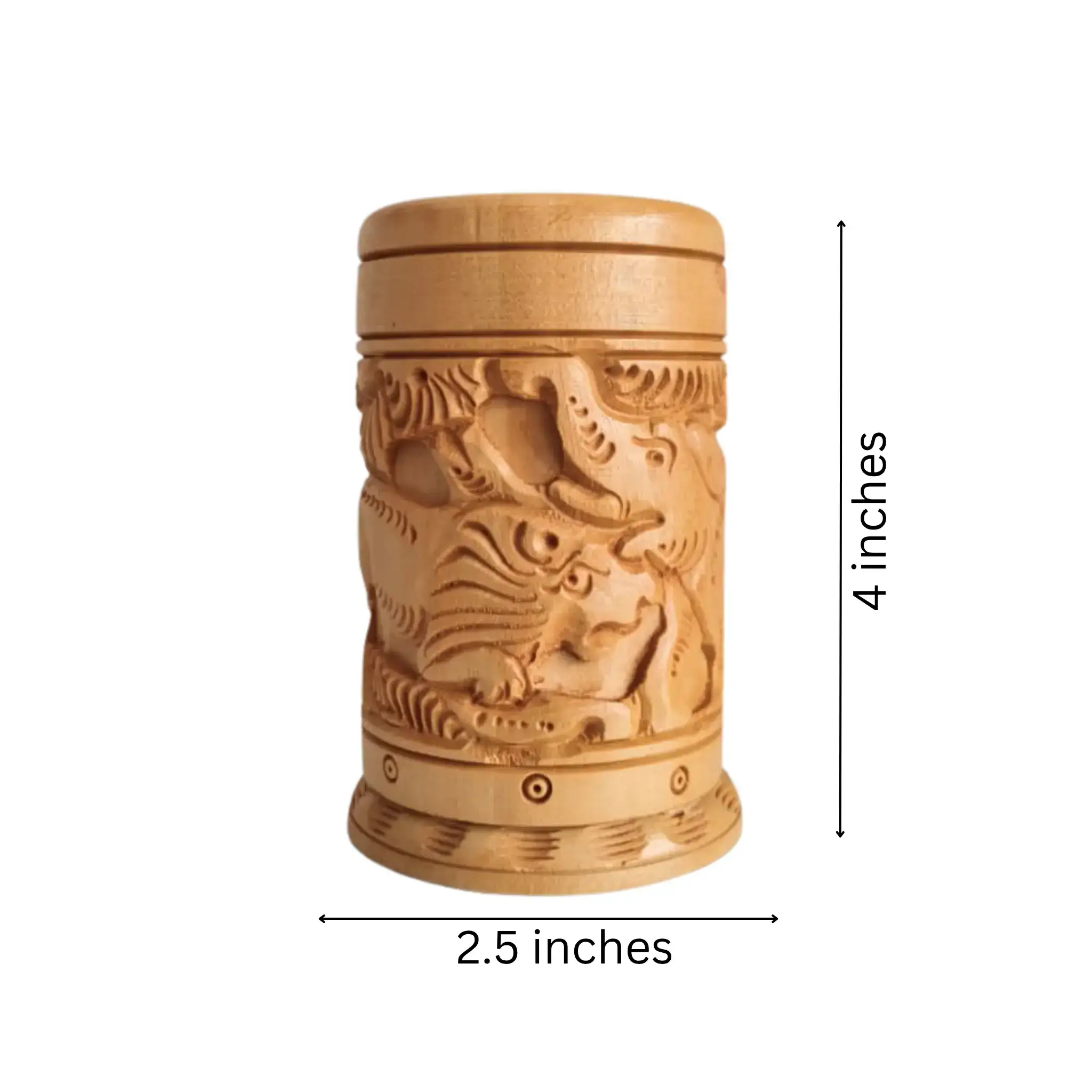 Hand-Carved Wooden Pen Stand – Elegant Desk Organizer - Image 3
