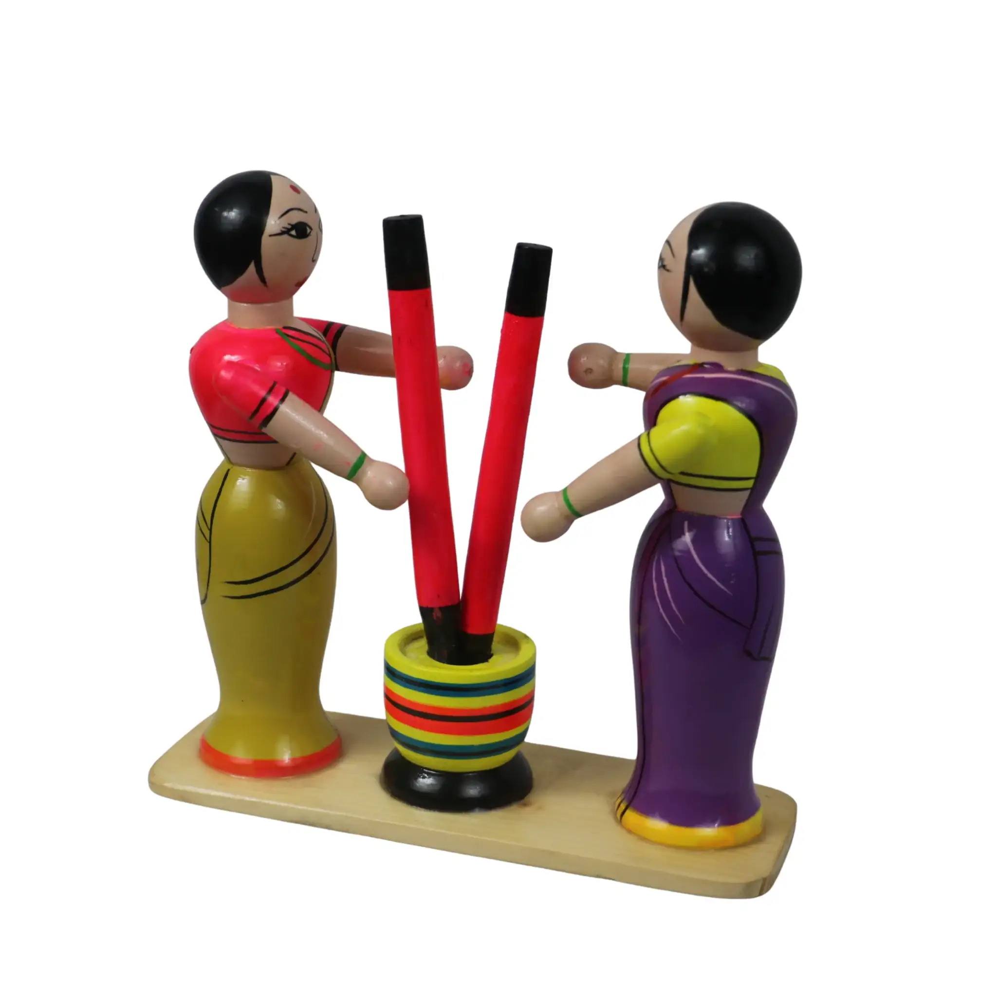 Channapatna Wooden Dhankutni – Handcrafted & Hand-Painted Decor - Image 3