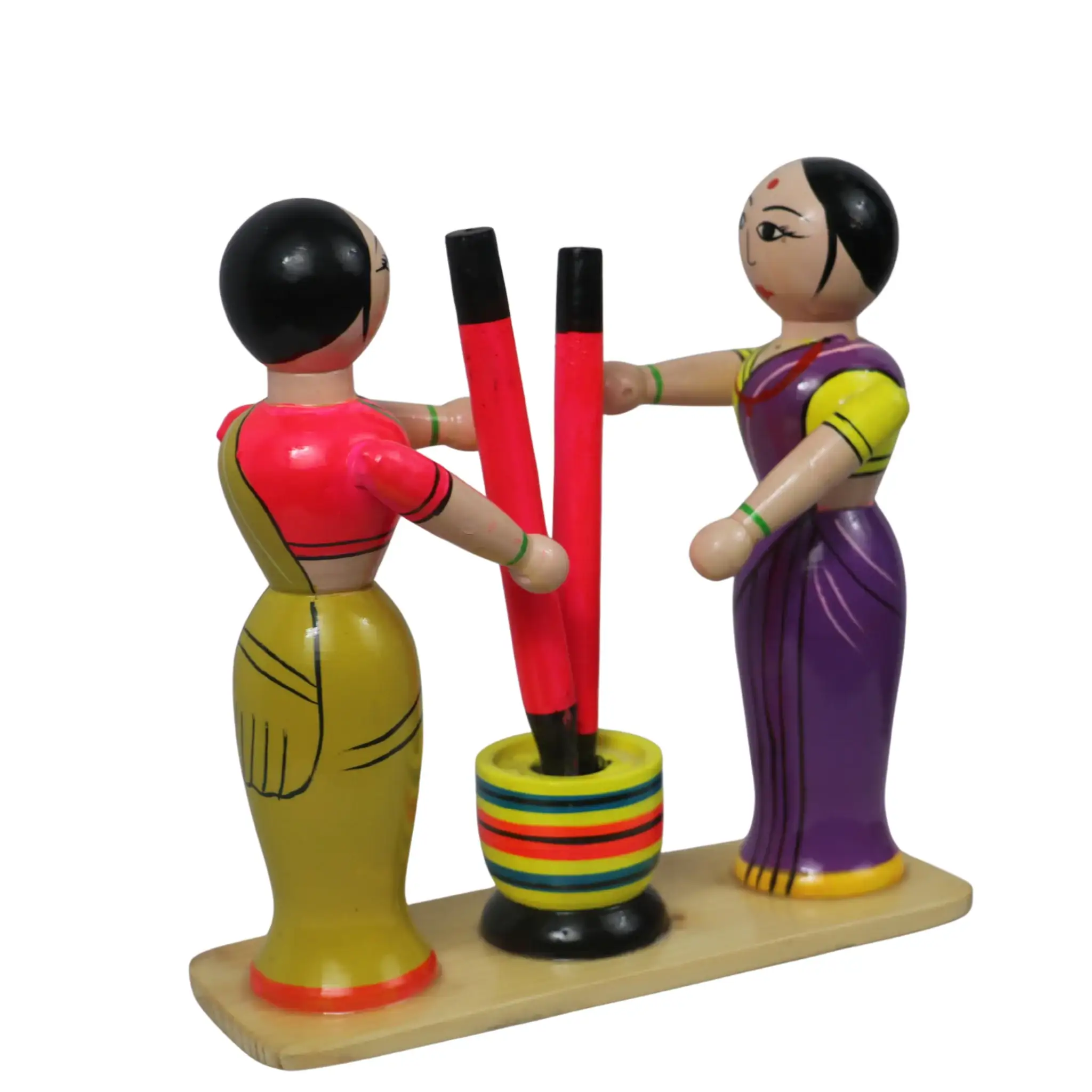 Channapatna Wooden Dhankutni – Handcrafted & Hand-Painted Decor - Image 4