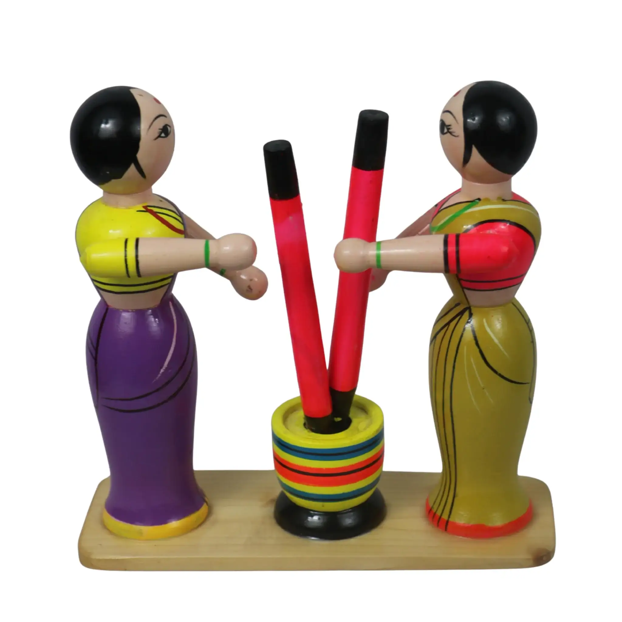 Channapatna Wooden Dhankutni – Handcrafted & Hand-Painted Decor - Image 5