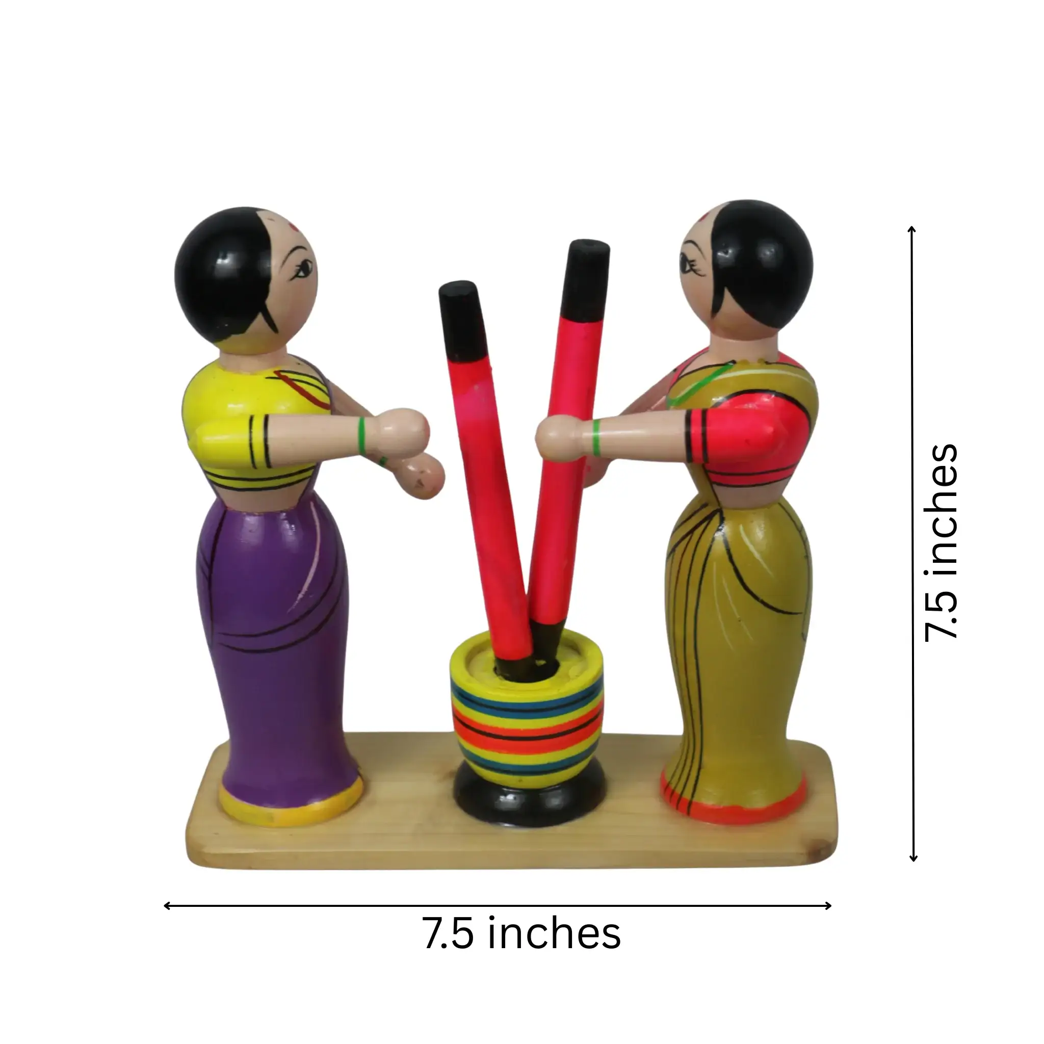 Channapatna Wooden Dhankutni – Handcrafted & Hand-Painted Decor - Image 6