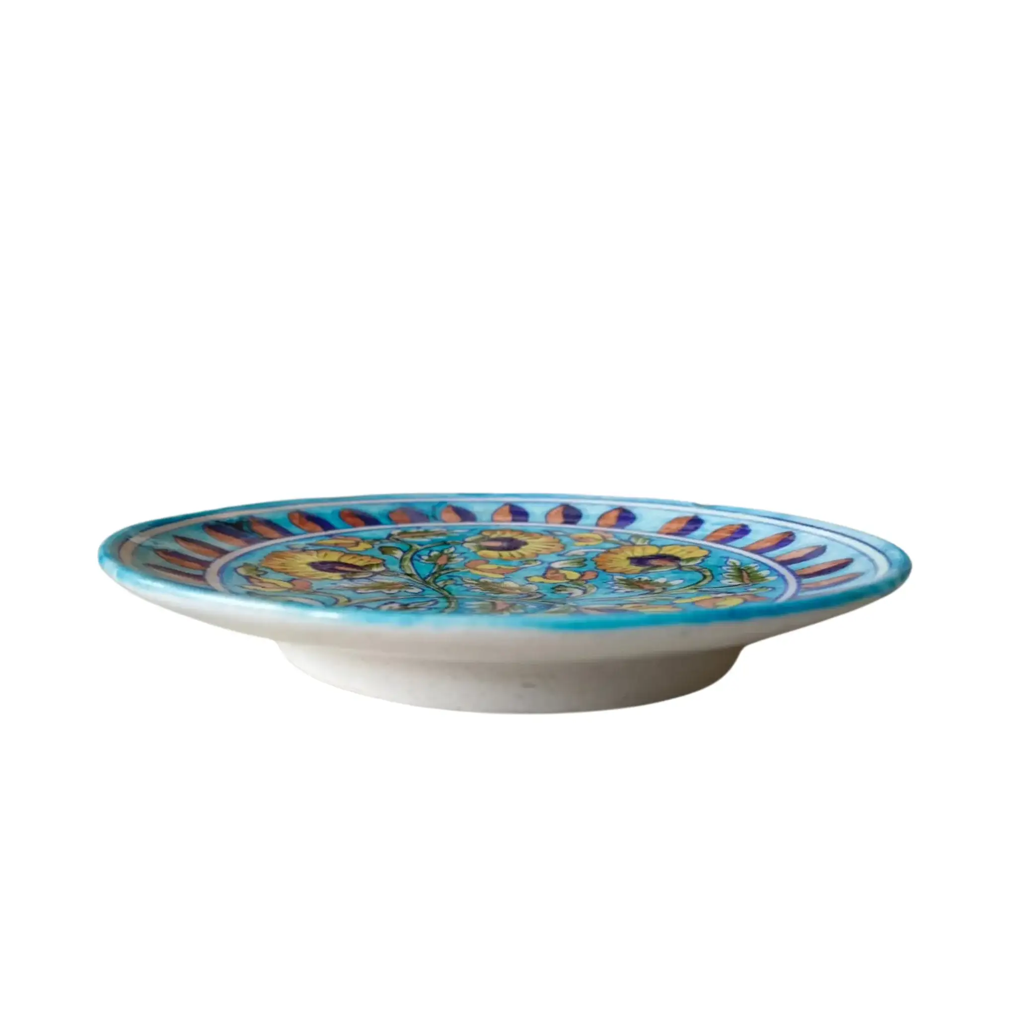 Hand-Painted Floral Motif Decorative Wall Plate - Image 3