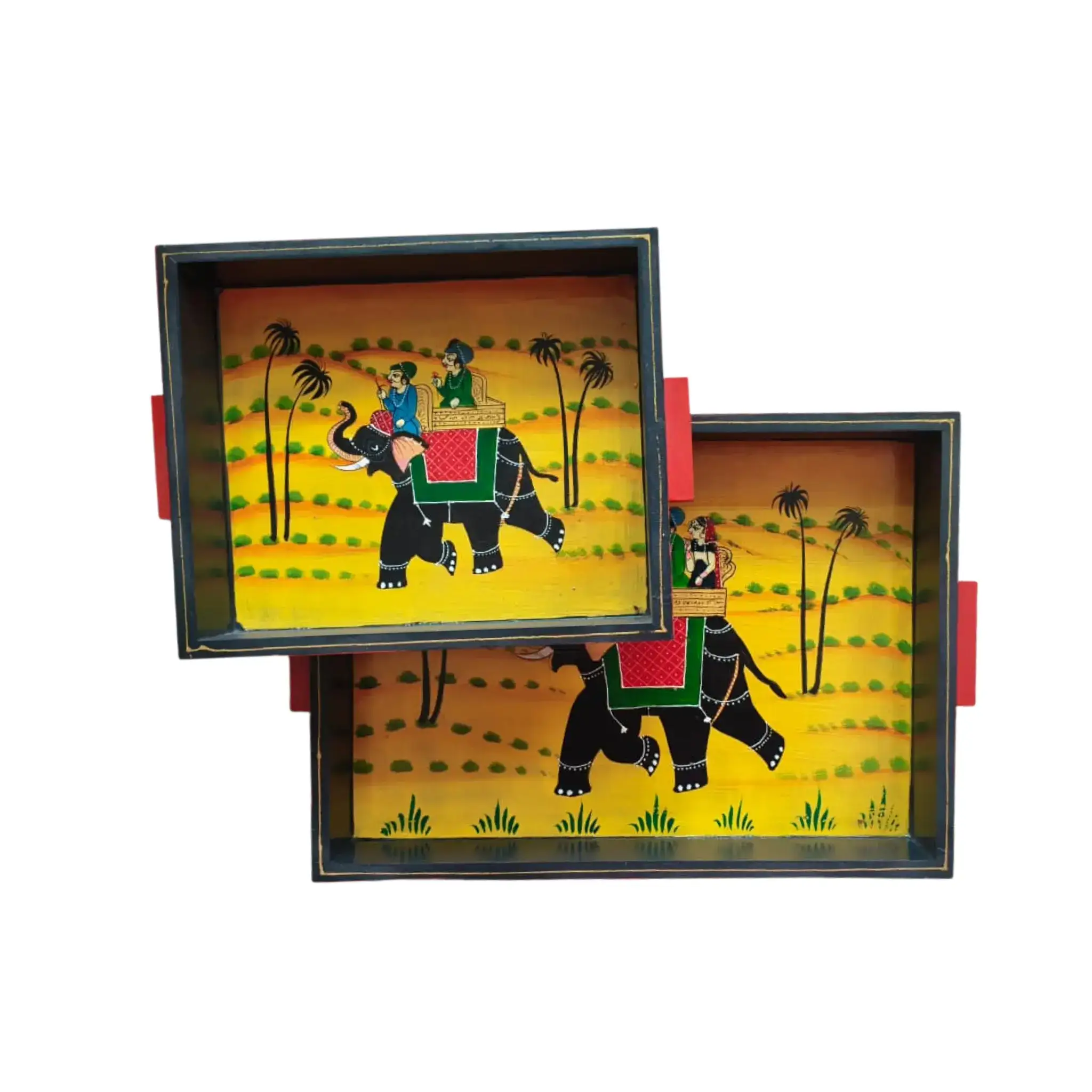 Hand-Painted Decorative Tray Set | Artisan Serving & Display Trays - Image 5