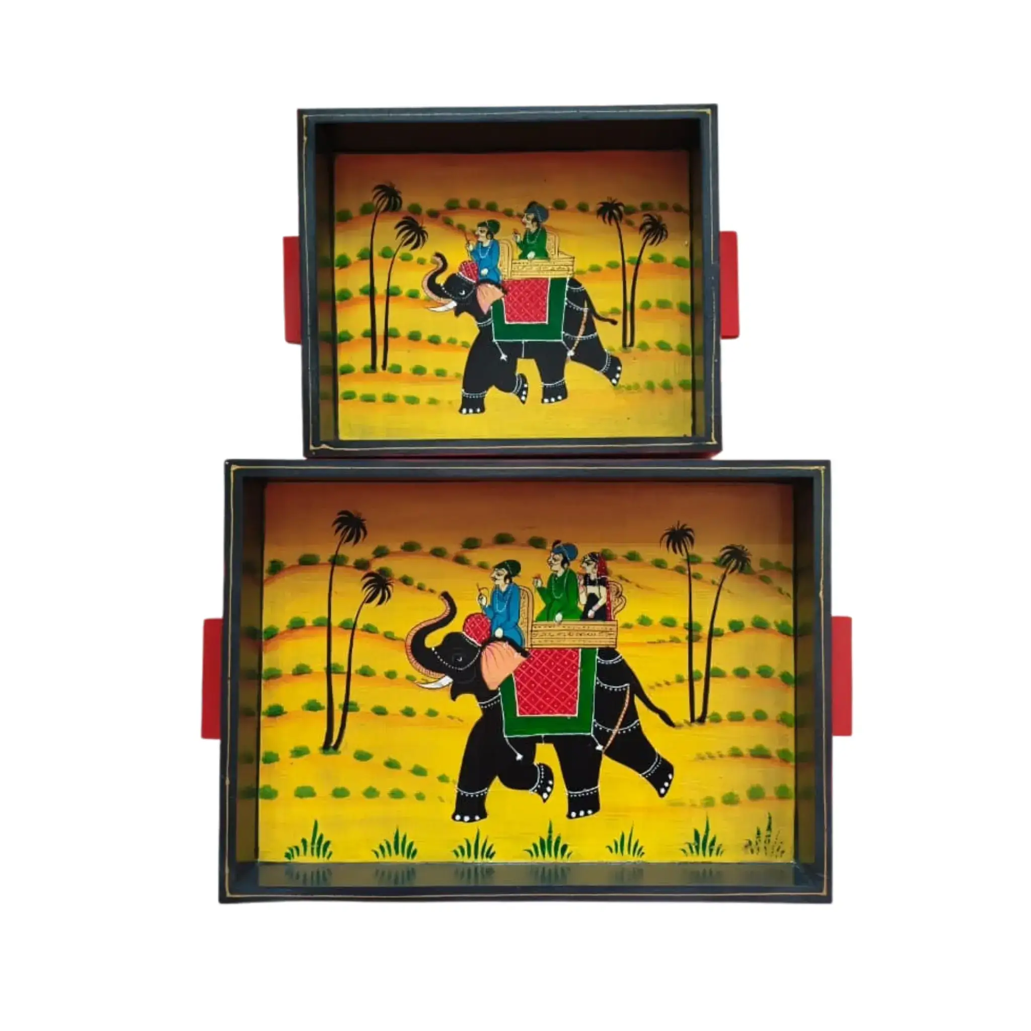 Hand-Painted Decorative Tray Set | Artisan Serving & Display Trays - Image 6