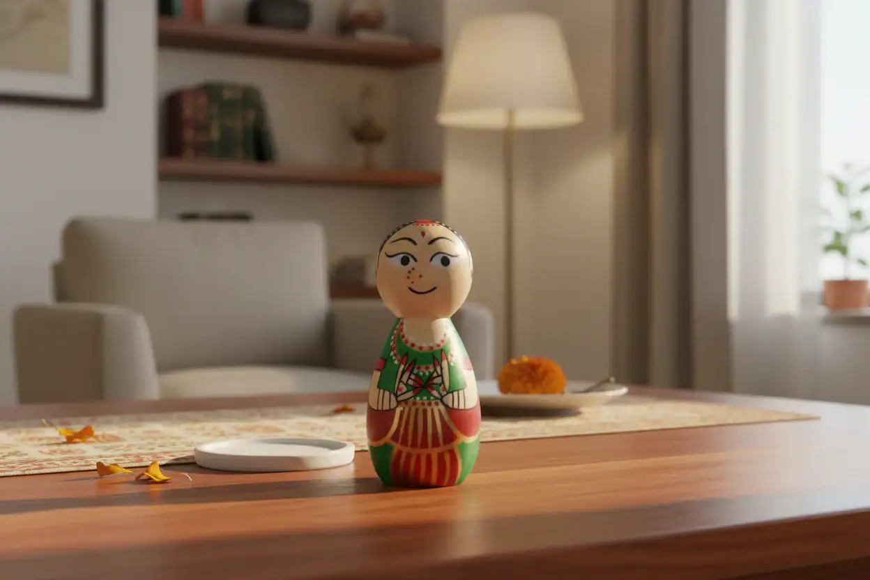 Hand-Painted Wooden Kathakali Dolls – Traditional Artistry