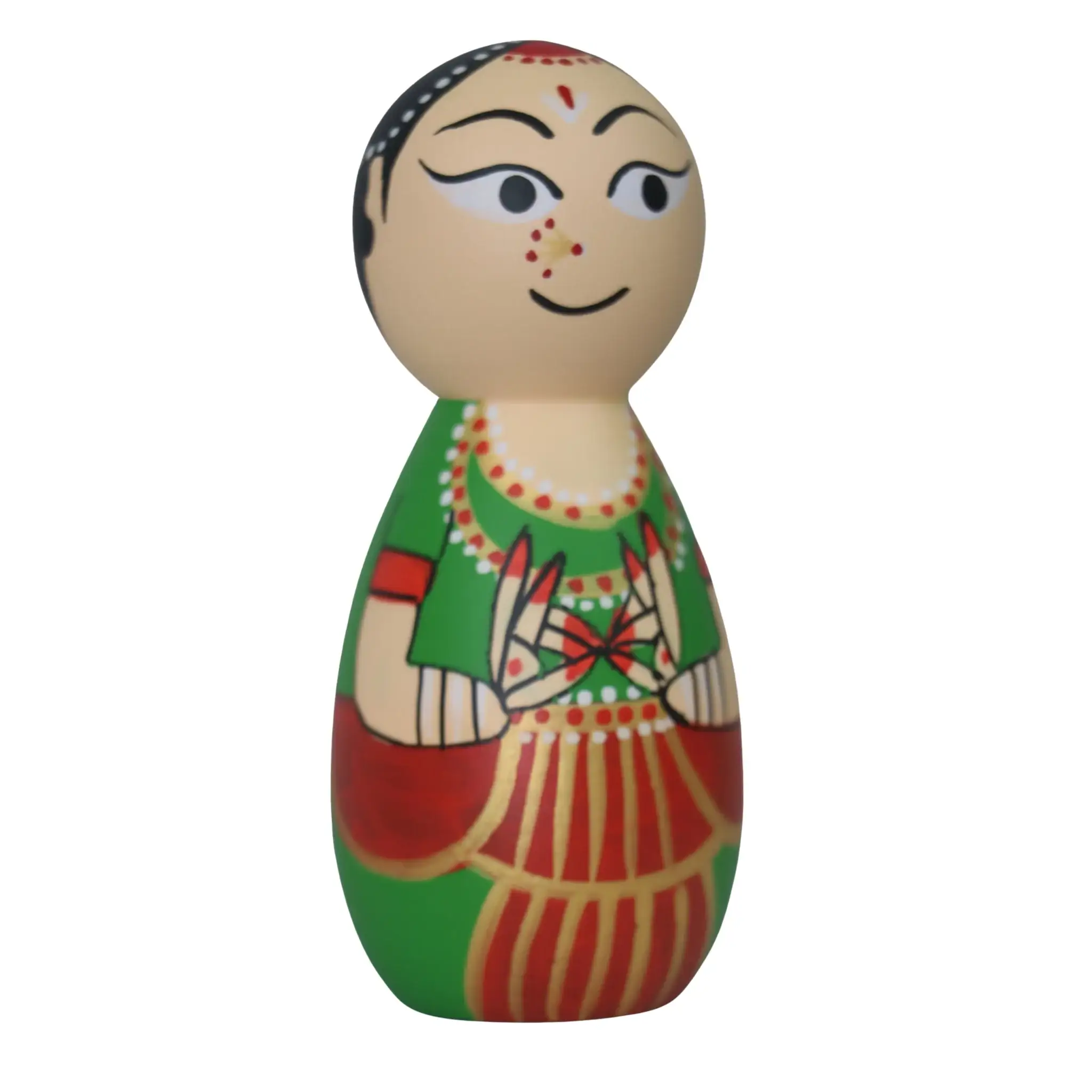 Hand-Painted Wooden Kathakali Dolls – Traditional Artistry - Image 3