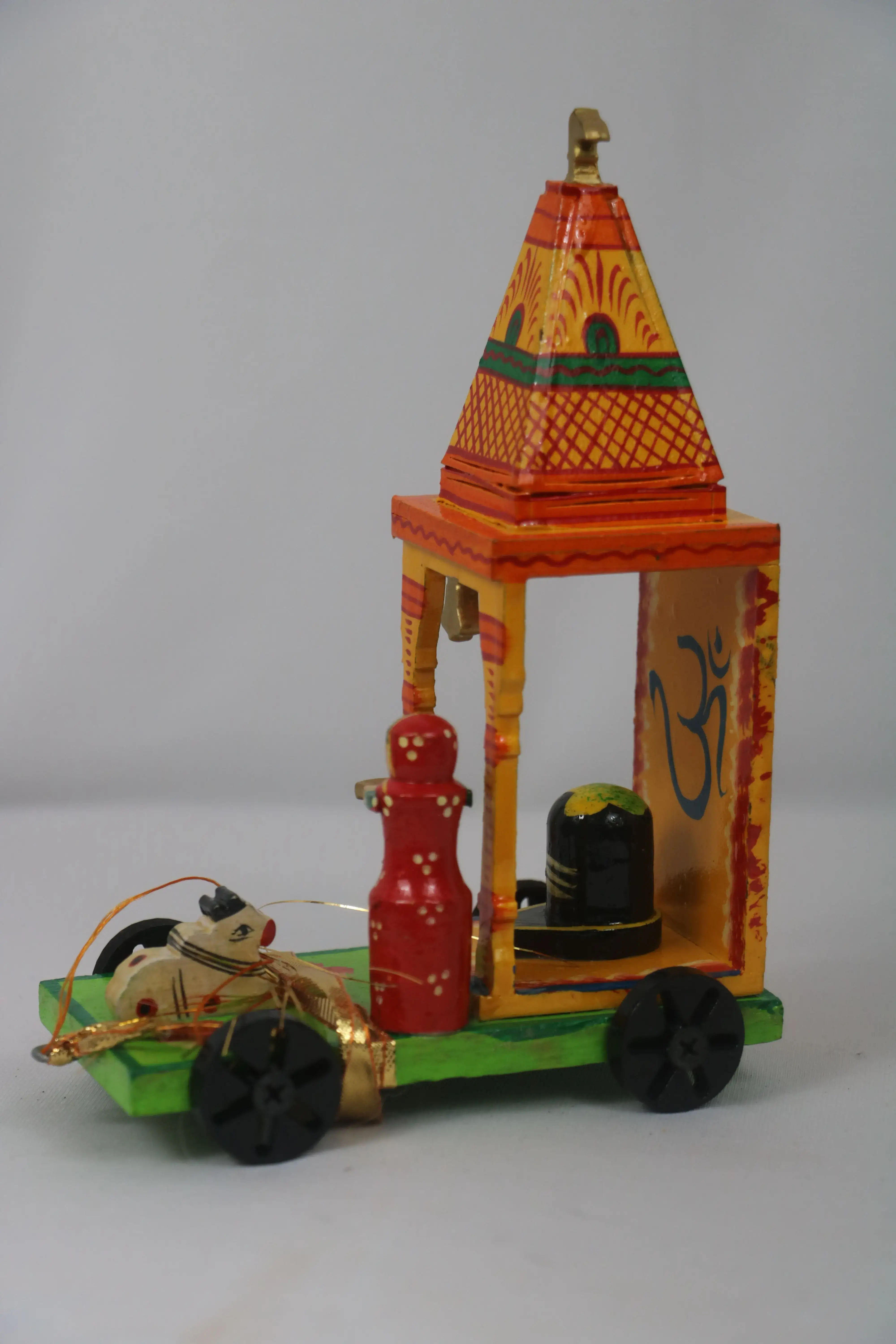 Hand-Painted Shiva Mandir – Traditional Wooden Decorative Temple for Home - Image 3