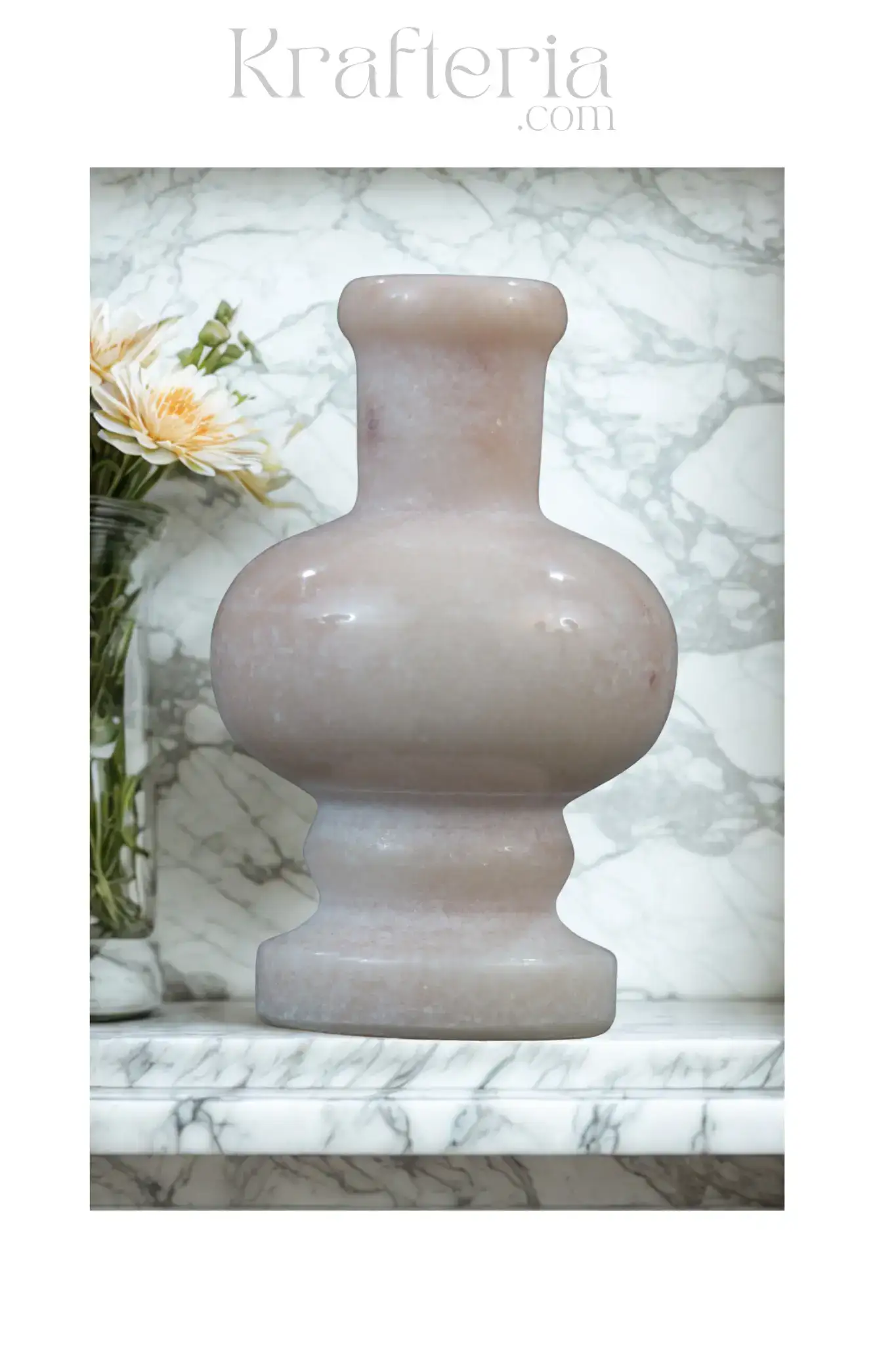Handcrafted Marble Flower Vase – Elegant Home Decor - Image 4
