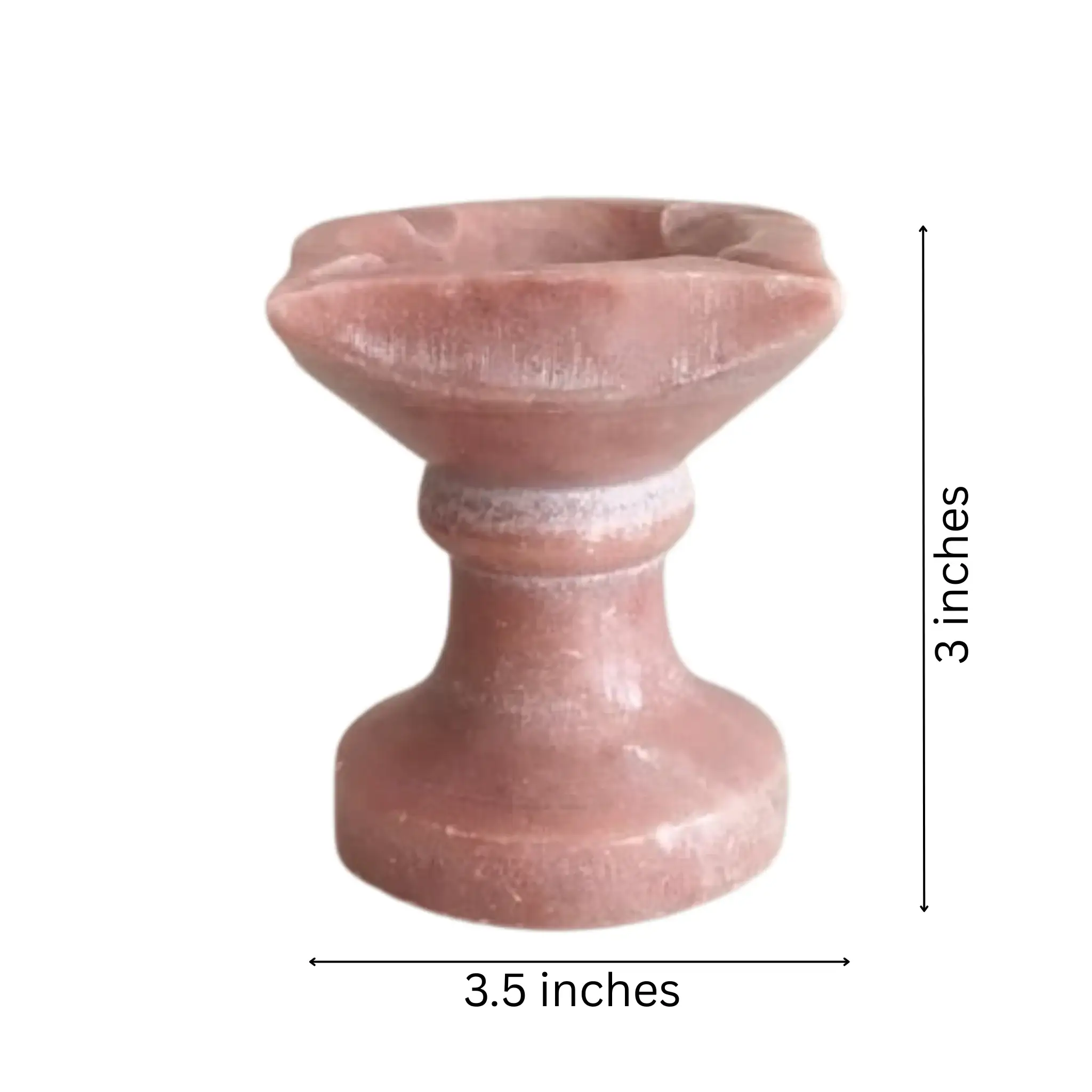 Handcrafted Pink Marble Diya with Stand - Image 19