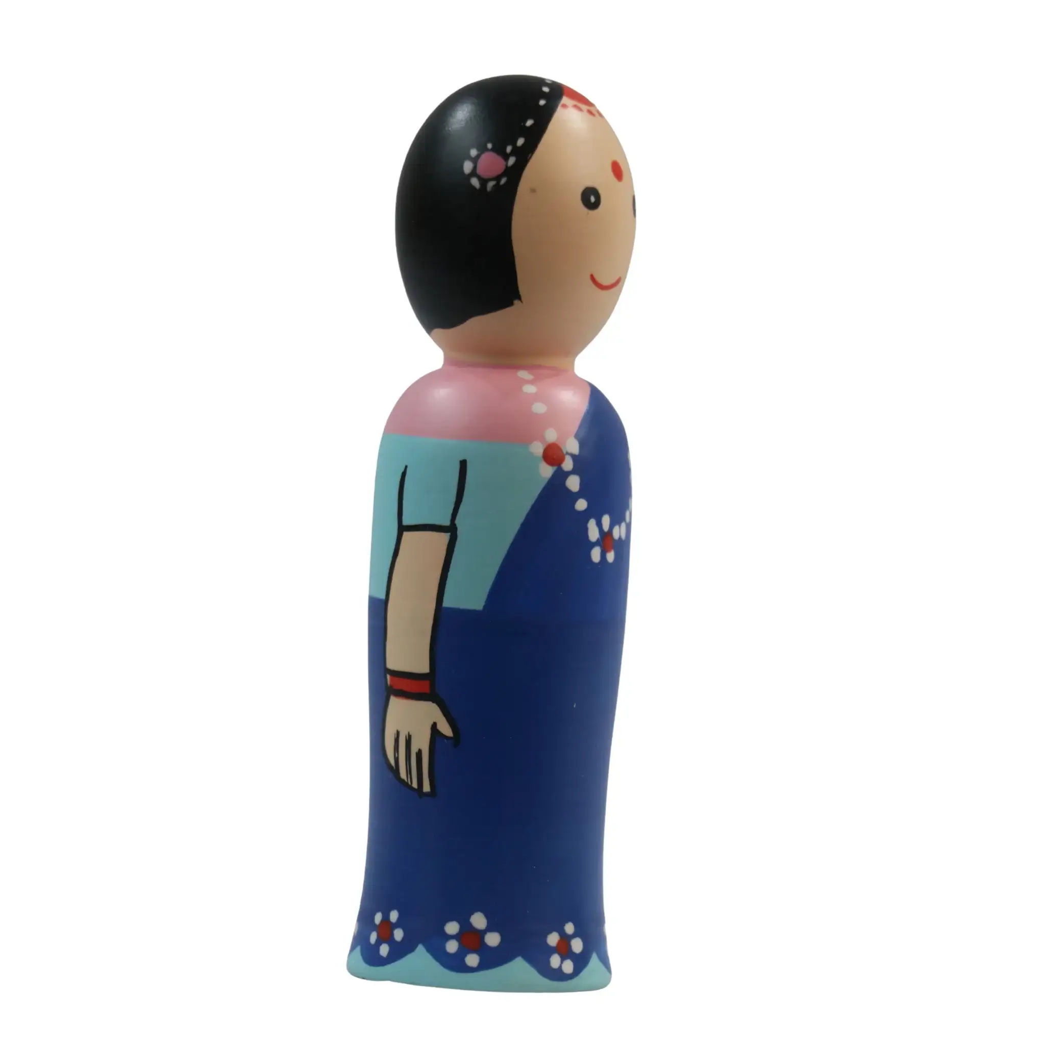 Beautiful Radha Peg Dolls – Traditional Handmade Art - Image 3