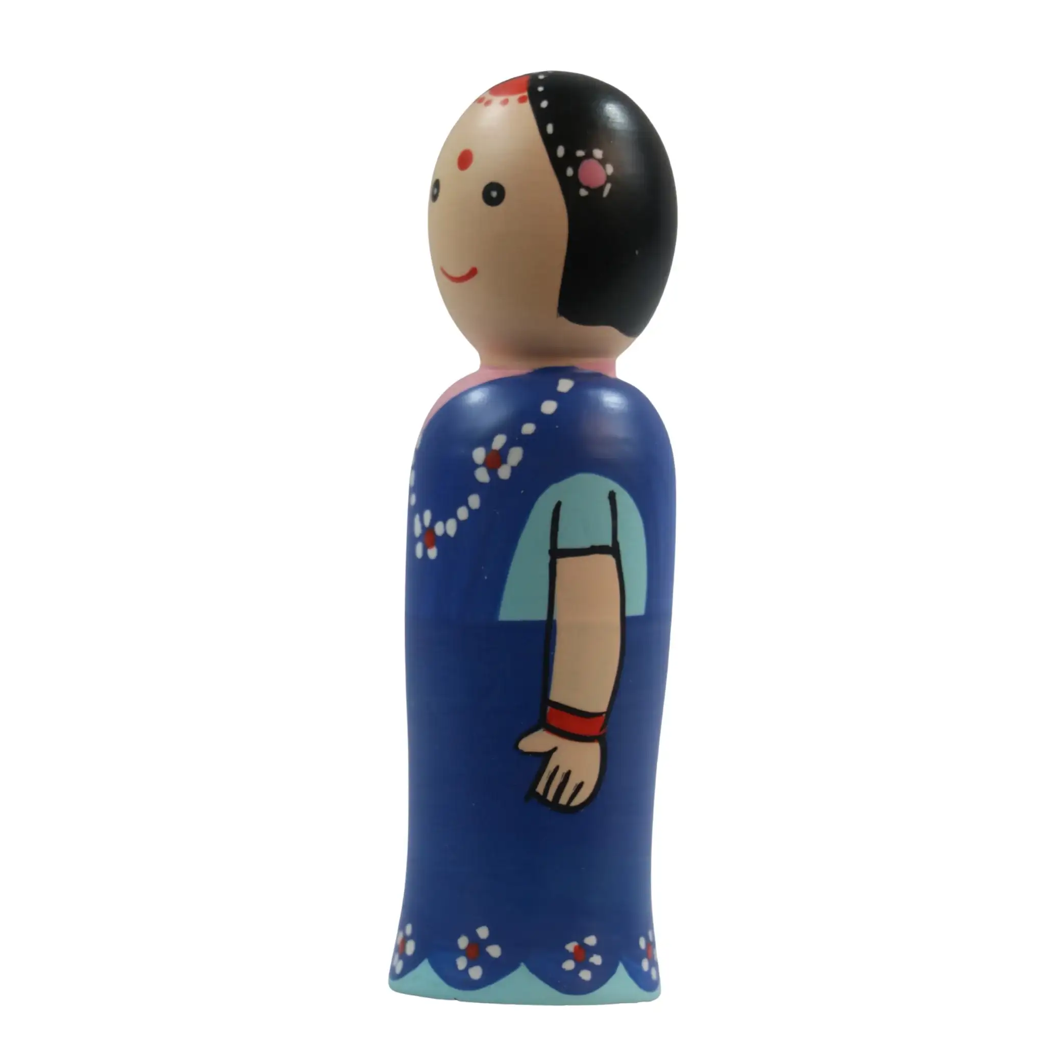 Beautiful Radha Peg Dolls – Traditional Handmade Art - Image 4