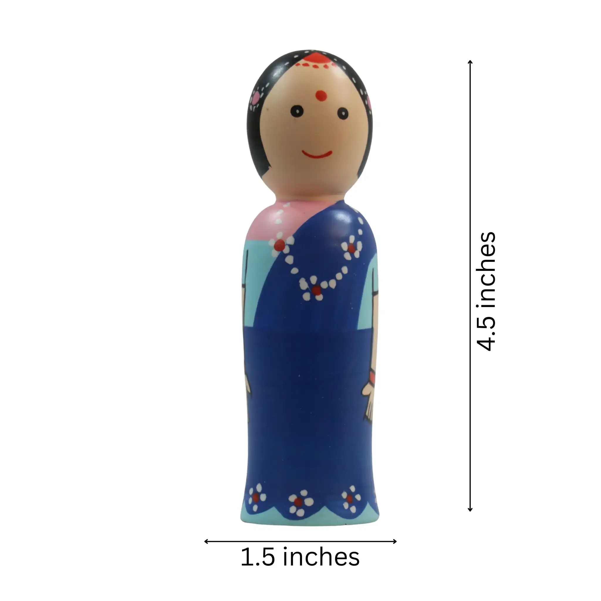 Beautiful Radha Peg Dolls – Traditional Handmade Art - Image 7