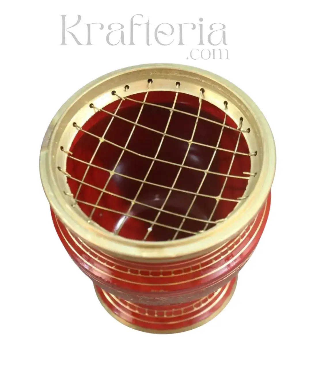 Pooja Perfection-Handcrafted Red Brass Dhoop Stand - Image 3