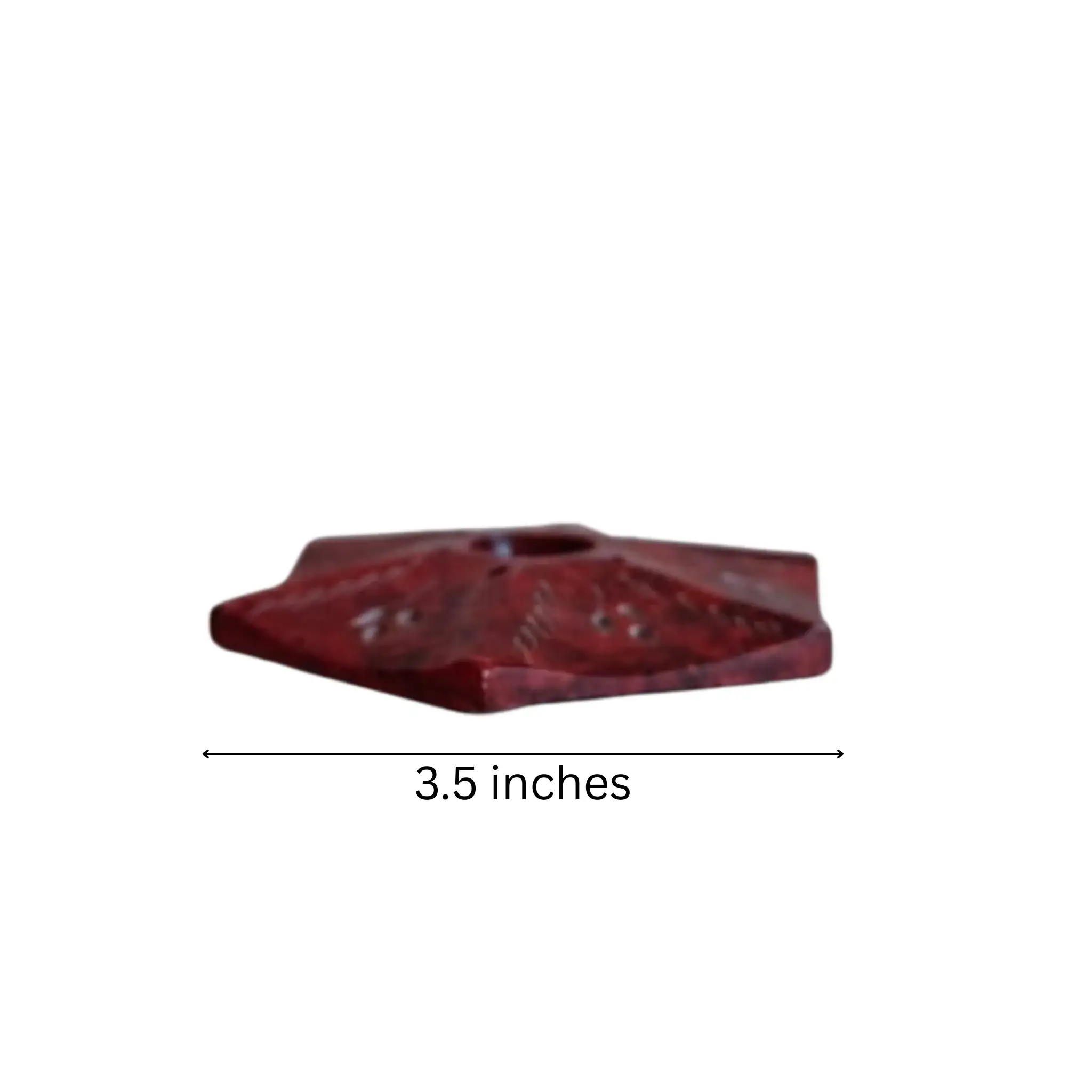 Handcrafted Red Soapstone Incense Stick Holder - Image 3