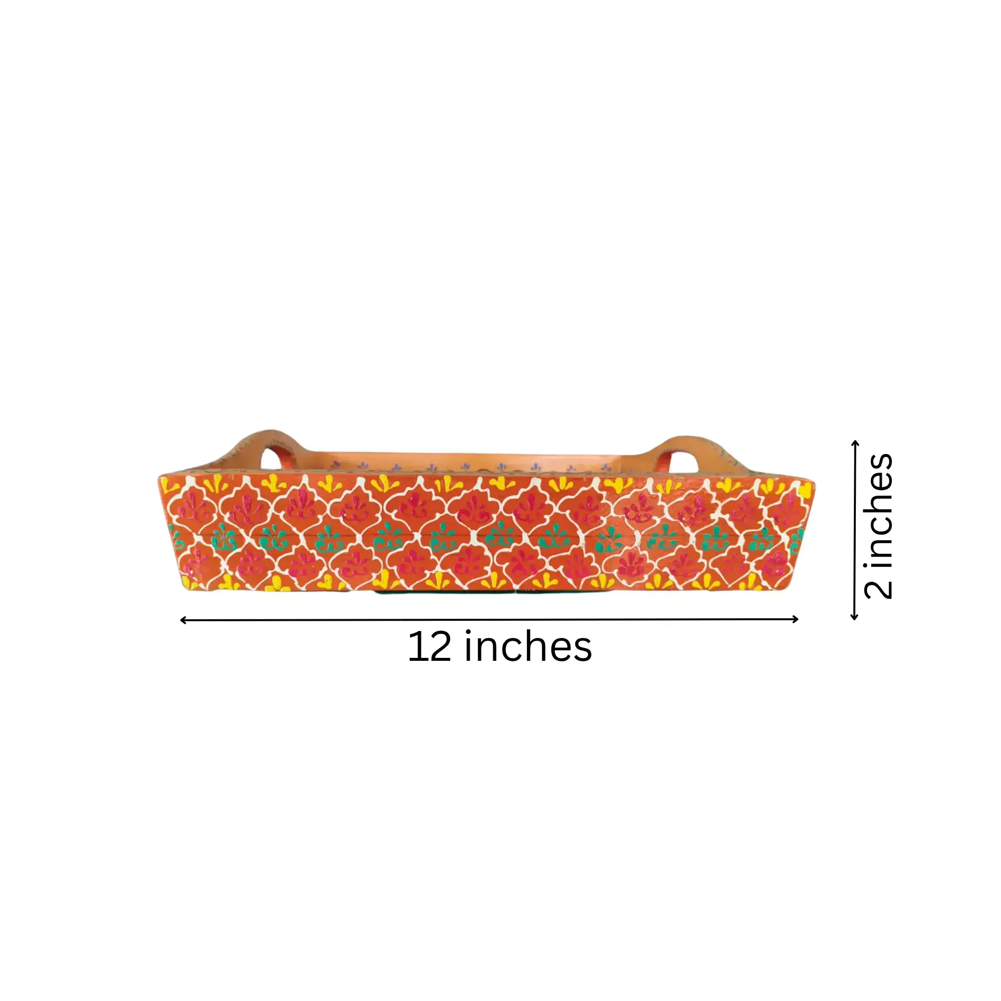 Multi-Color Pottery Pattern Tray – Handcrafted Decorative Serving Tray - Image 6