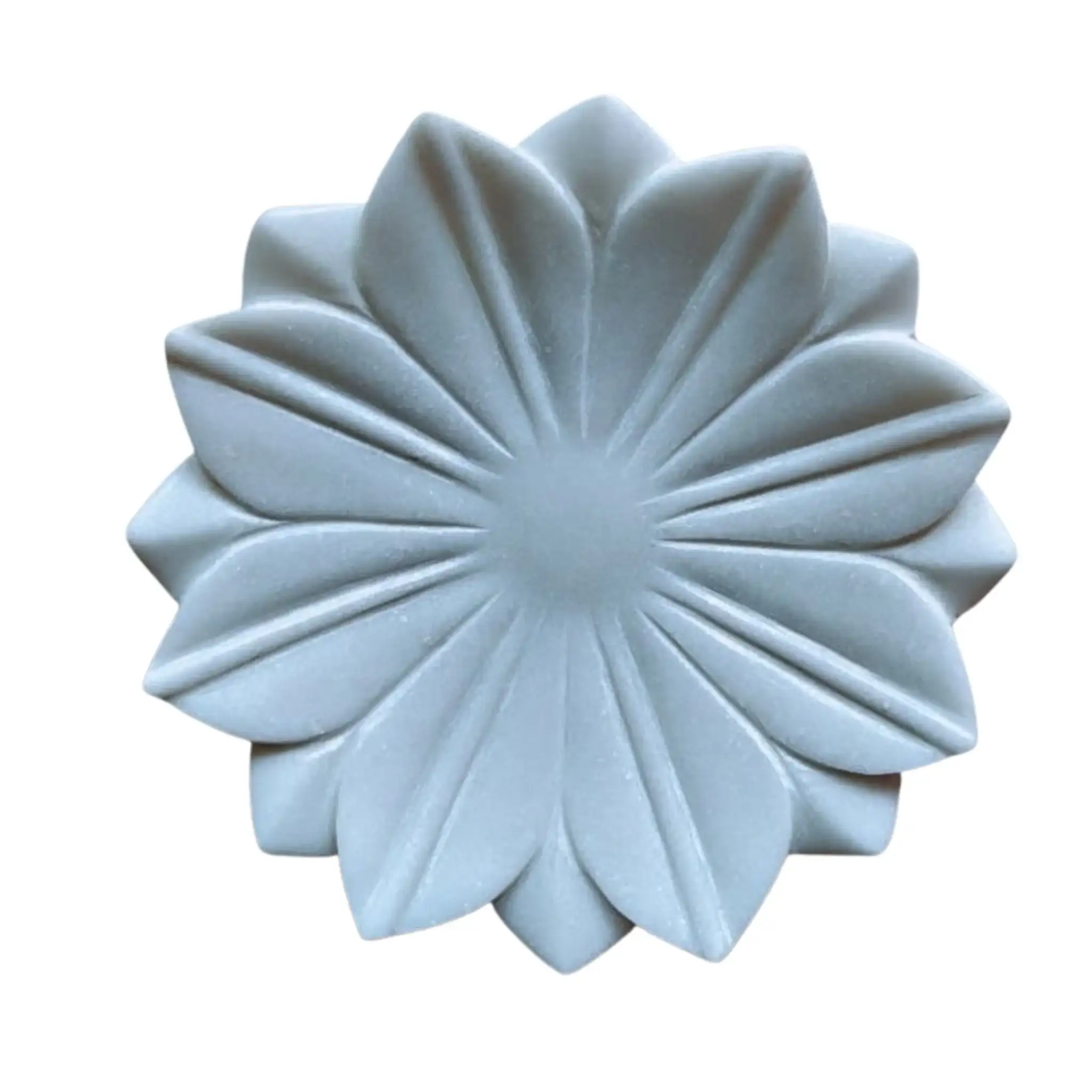 White Marble Floral Tray – Decorative Stone Serving & Display Tray - Image 2
