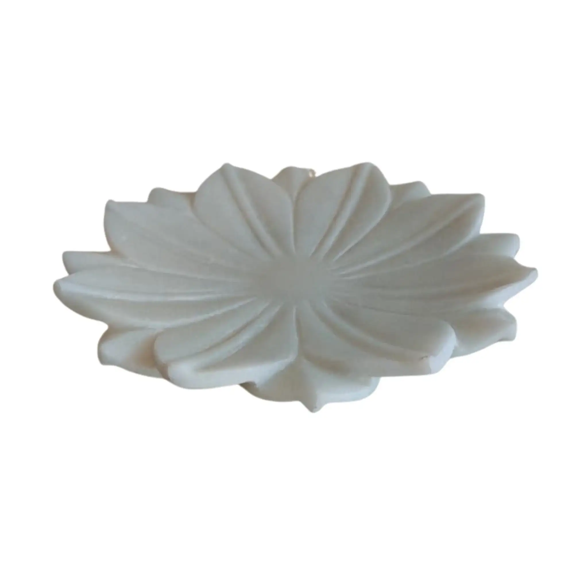 White Marble Floral Tray – Decorative Stone Serving & Display Tray - Image 4