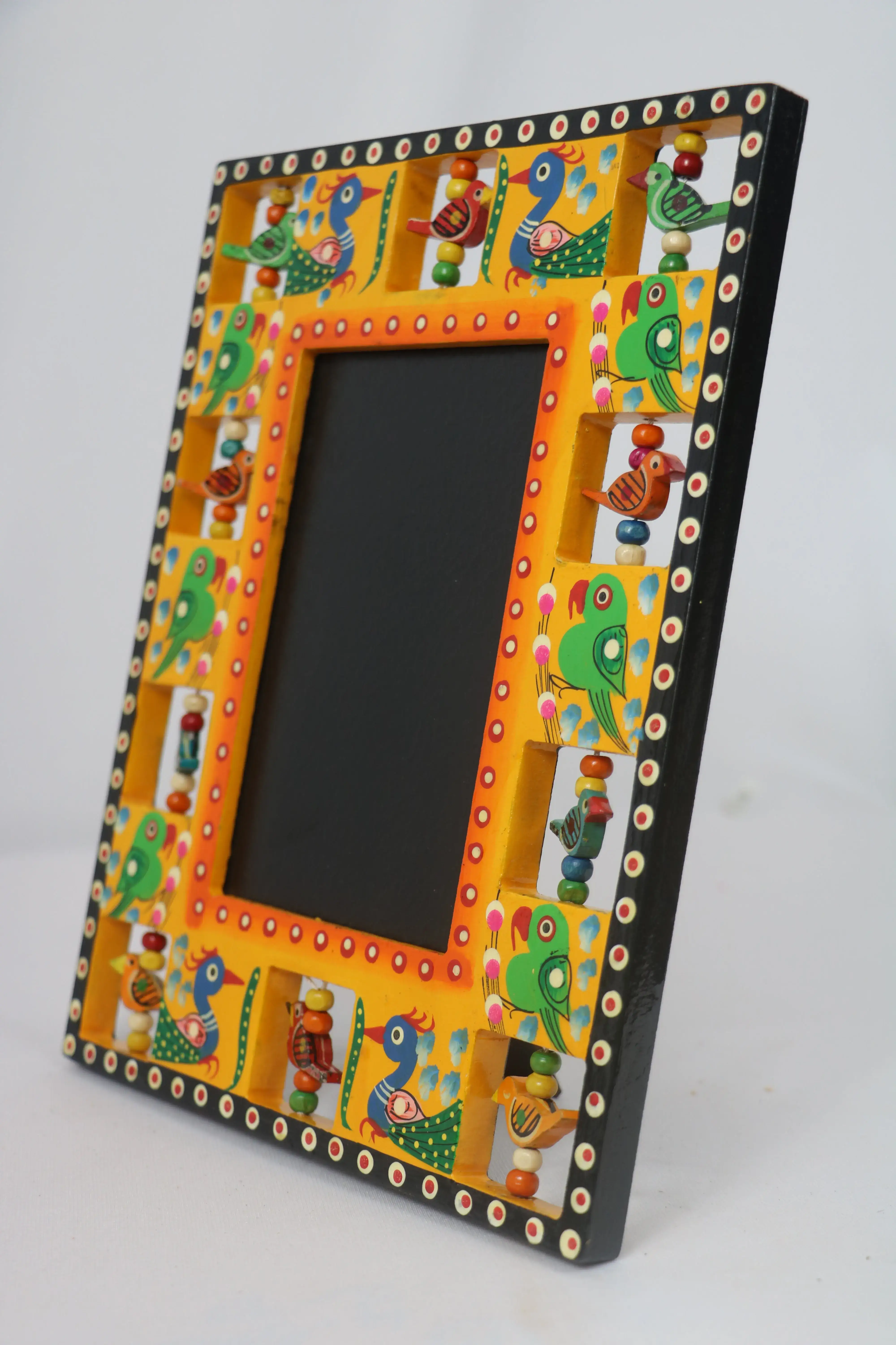 Handcrafted Wooden Parrot Photo Frame – Colorful Decorative Wall Accent - Image 3