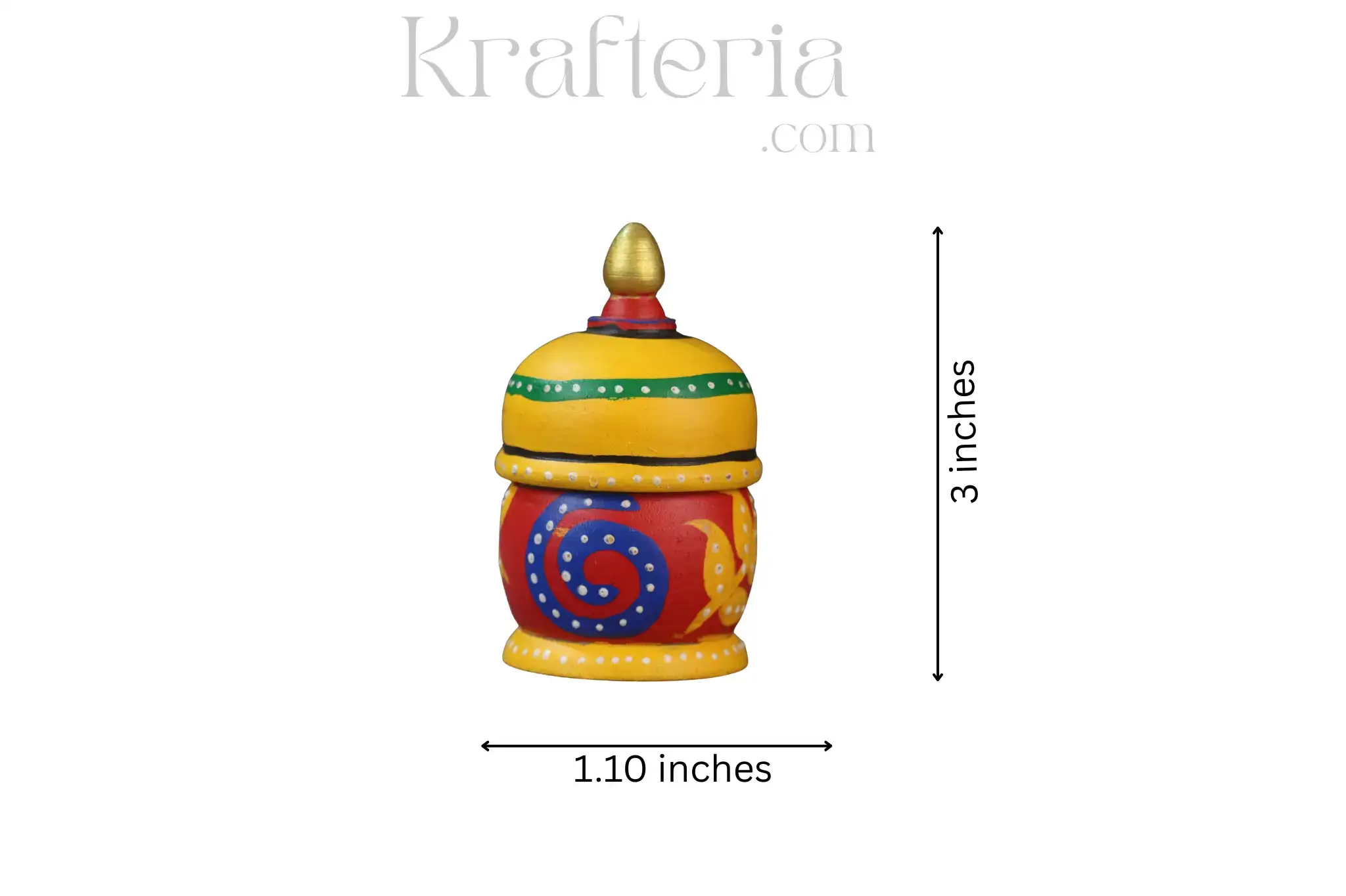 Wooden Sindoor Box | Kumkuma Holder – Hand-Painted Design - Image 5