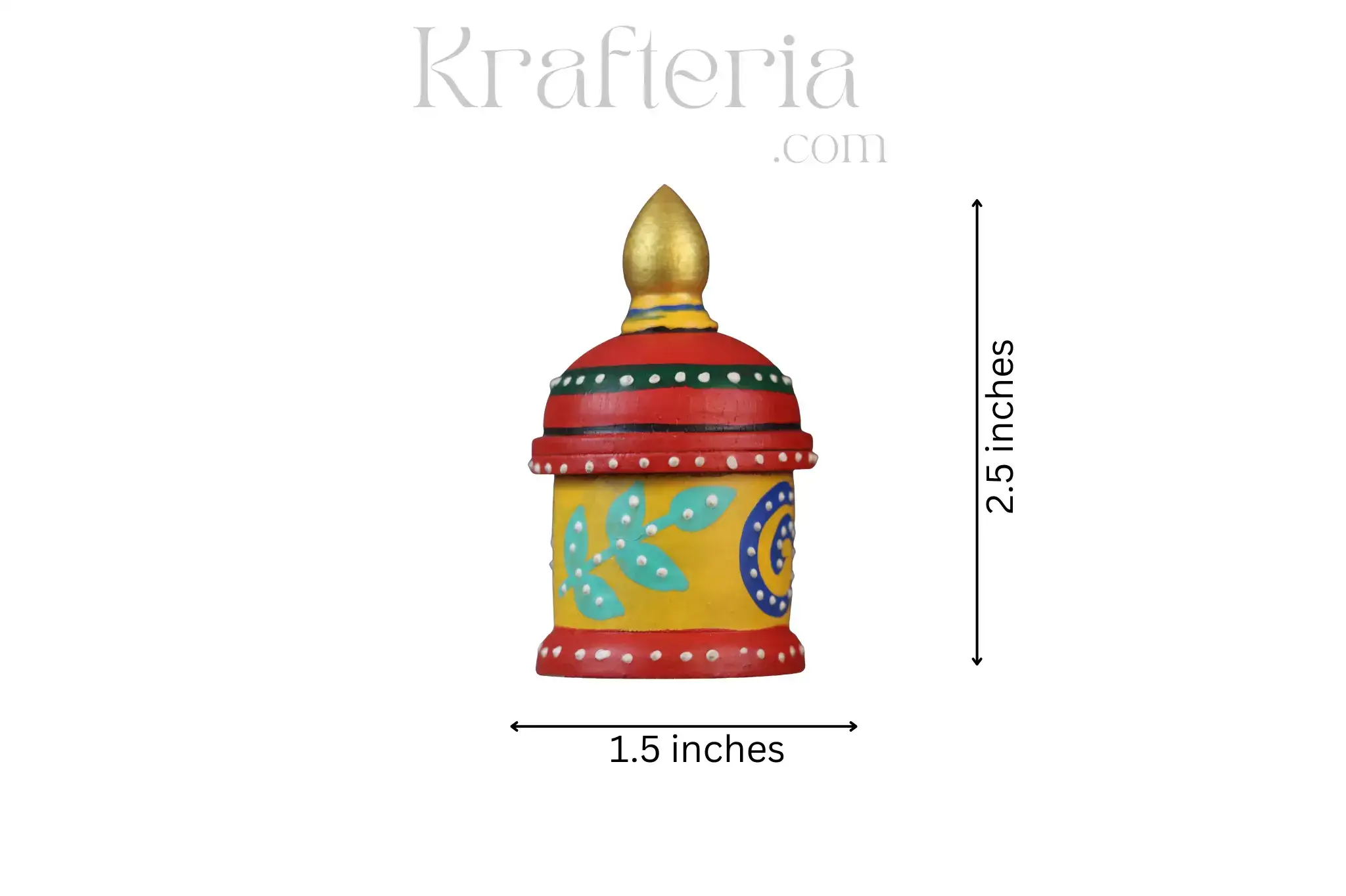 Wooden Sindoor Box | Kumkuma Holder – Hand-Painted Design - Image 9