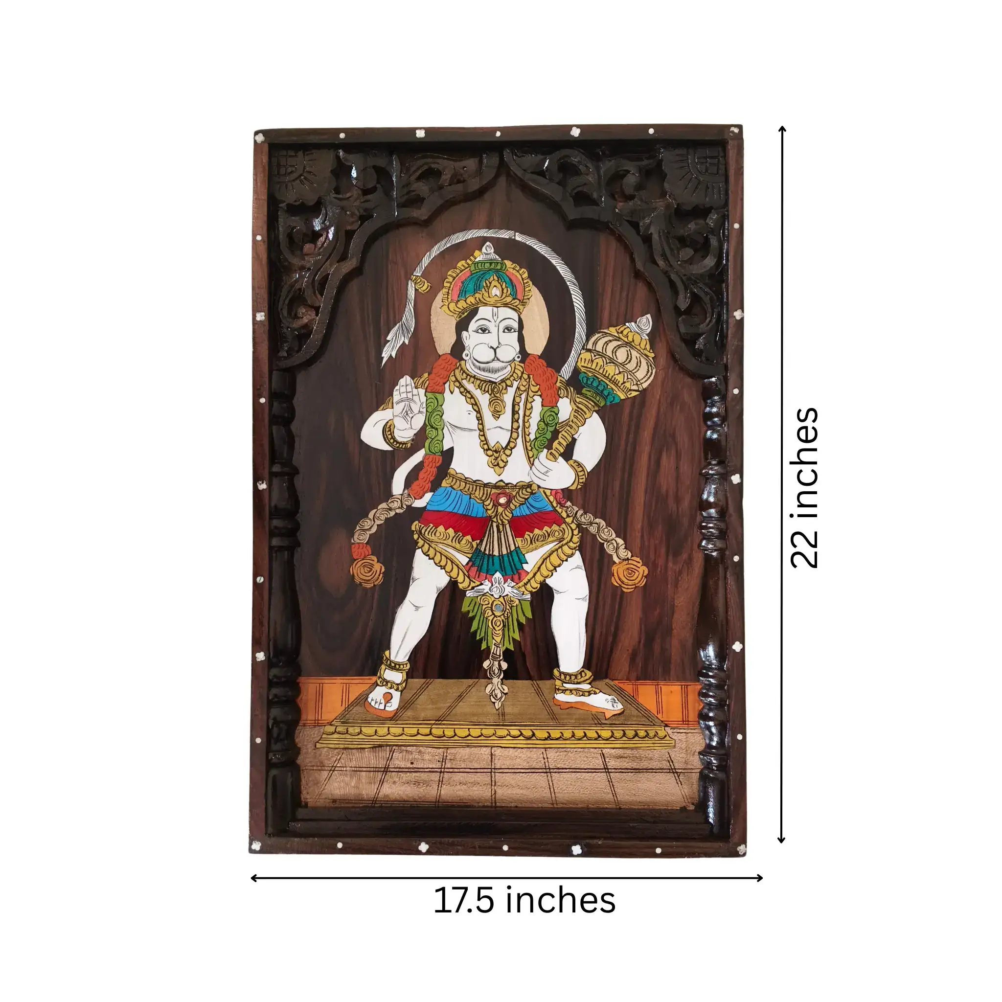 Lord Hanuman Inlay Artwork – Symbol of Strength and Devotion - Image 3