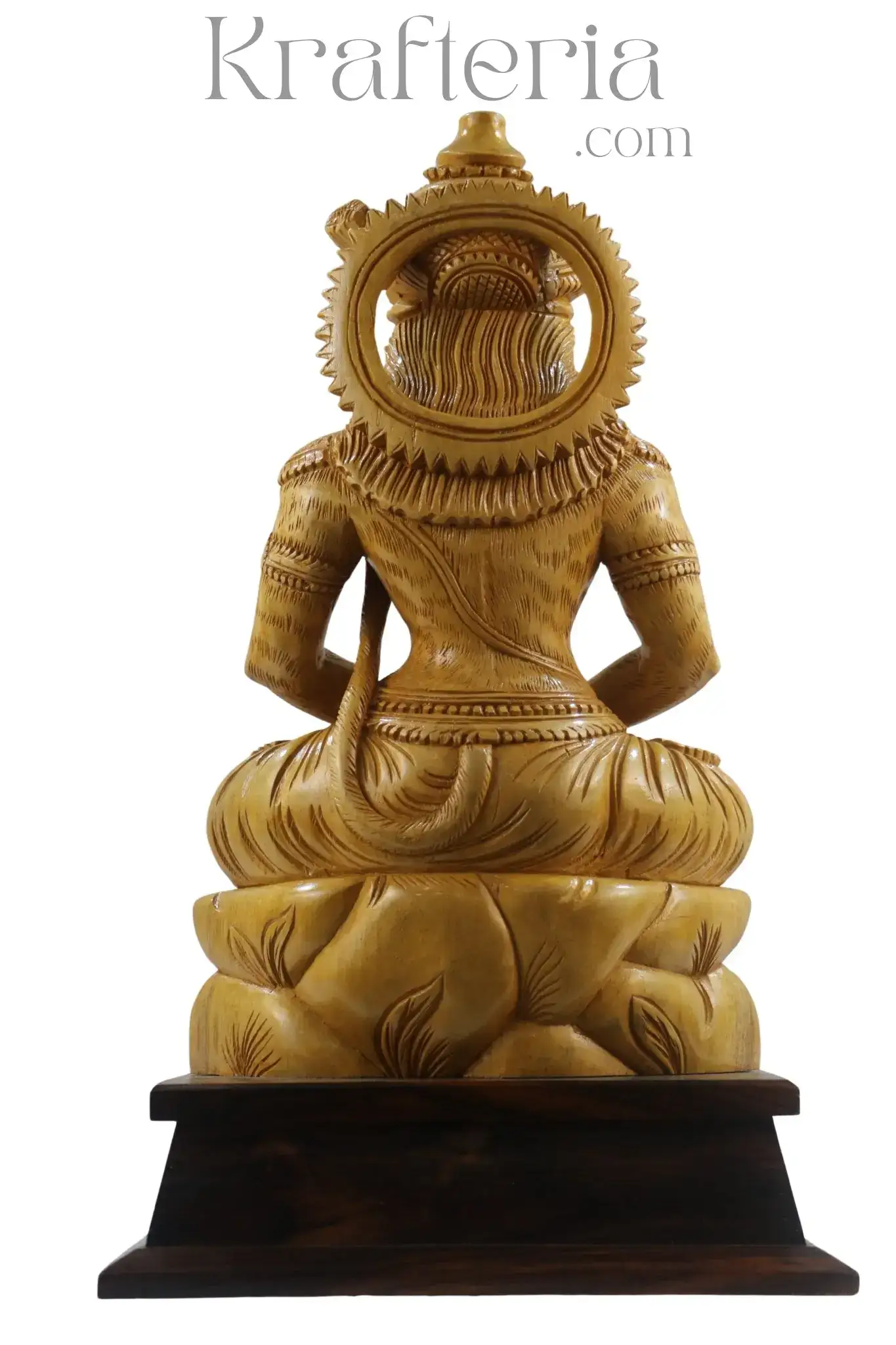 Lord Hanuman Wooden Statue – Traditional Art with Rosewood Base - Image 4