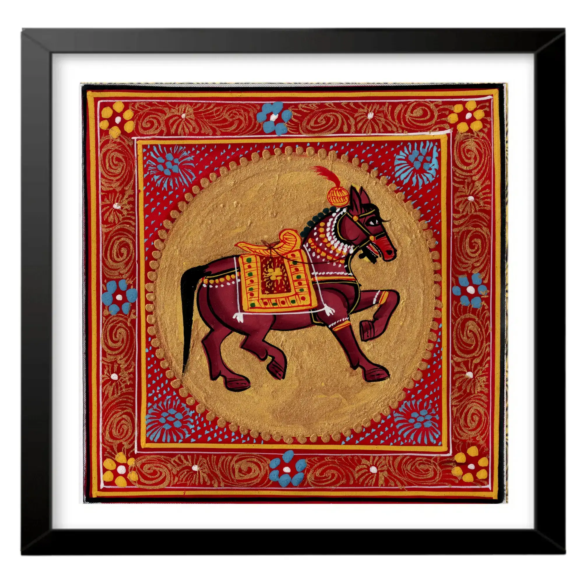 Majestic Horse Miniature Painting – Symbol of Power and Grace in Pattachitra Art - Image 2