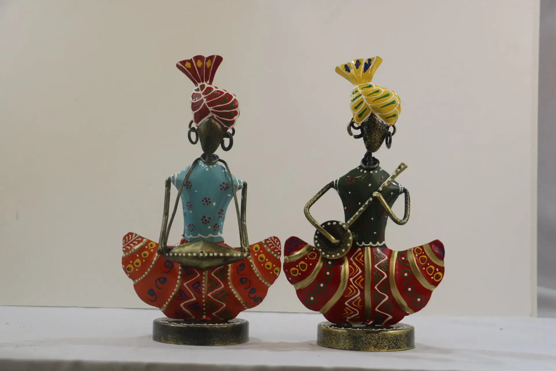 Iron Handpainted Mini Sardar Musician Set of 2 - Image 6