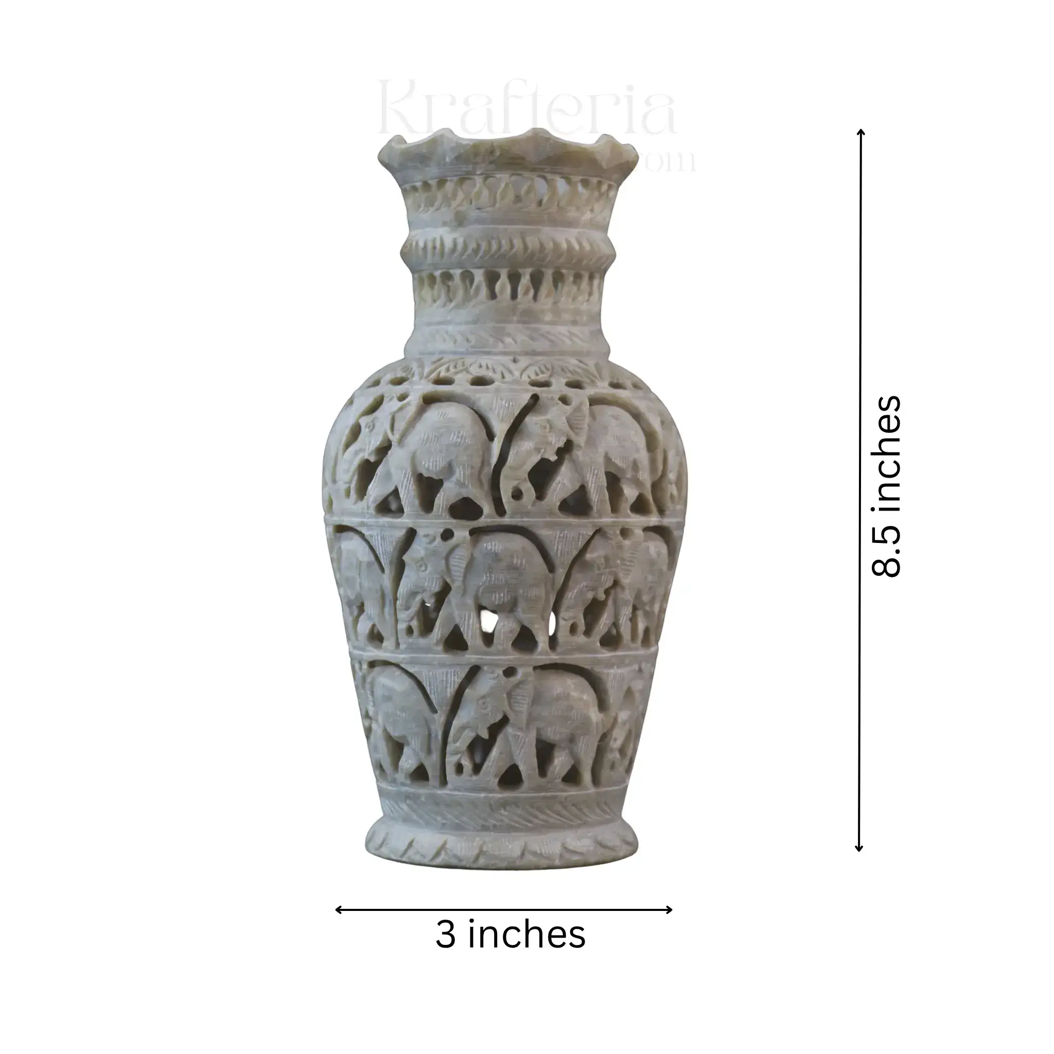 Decorative Flower Vase Jali Artwork – Artisan Carved Home Accent - Image 3