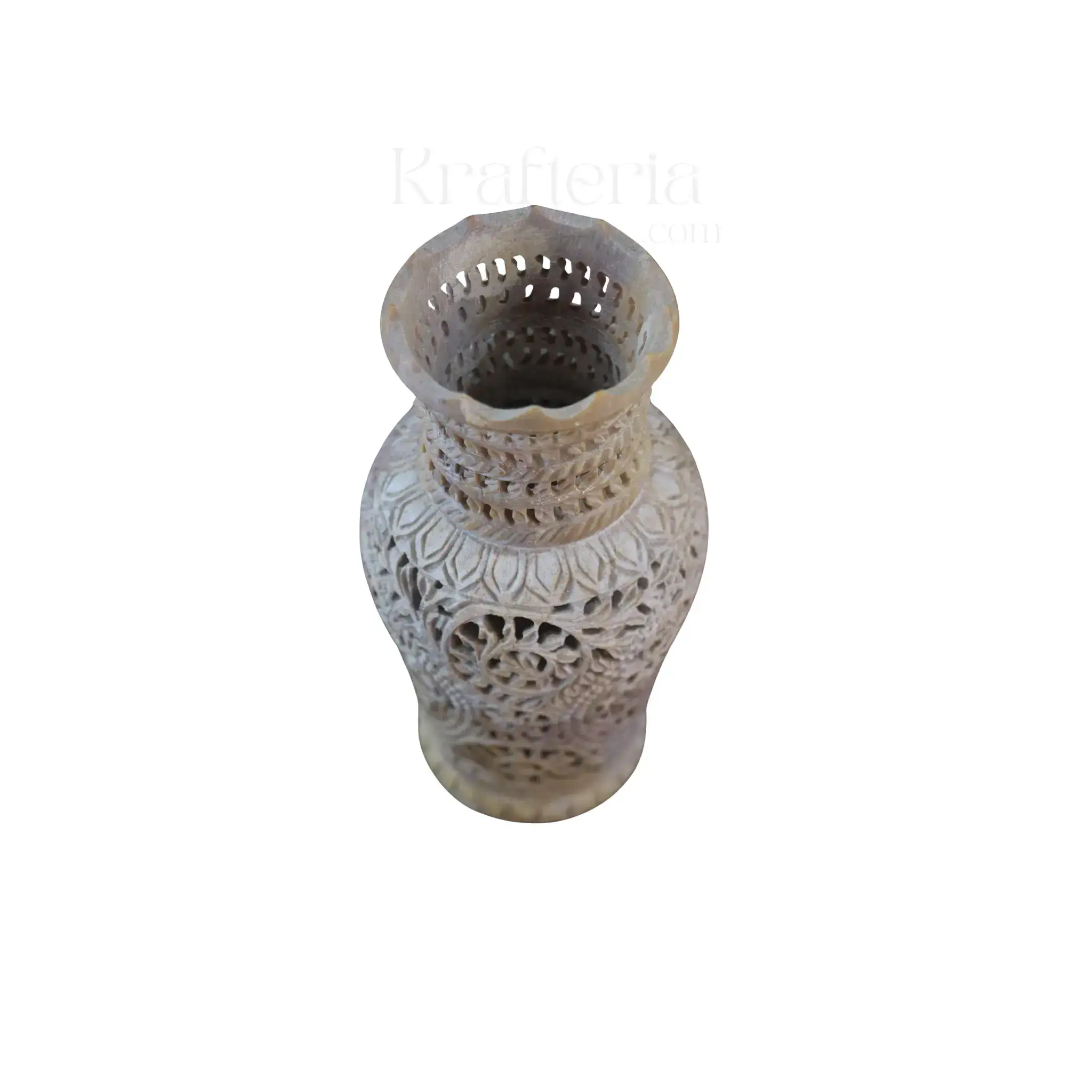 Decorative Flower Vase Jali Artwork – Artisan Carved Home Accent - Image 5