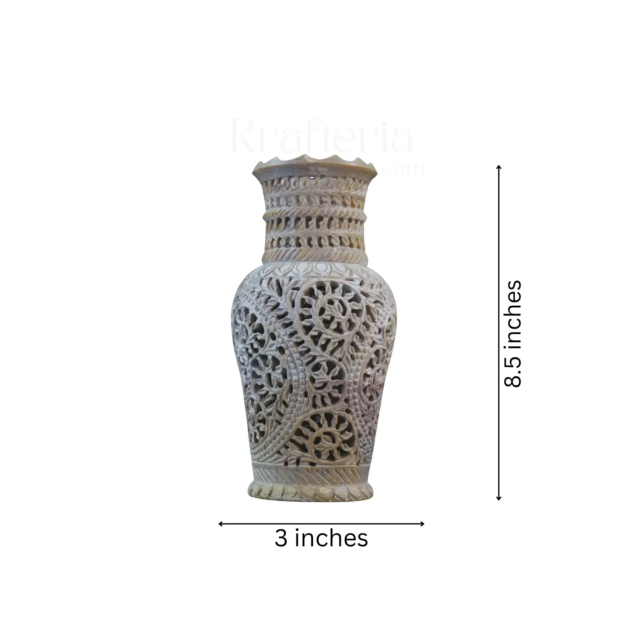 Decorative Flower Vase Jali Artwork – Artisan Carved Home Accent - Image 6