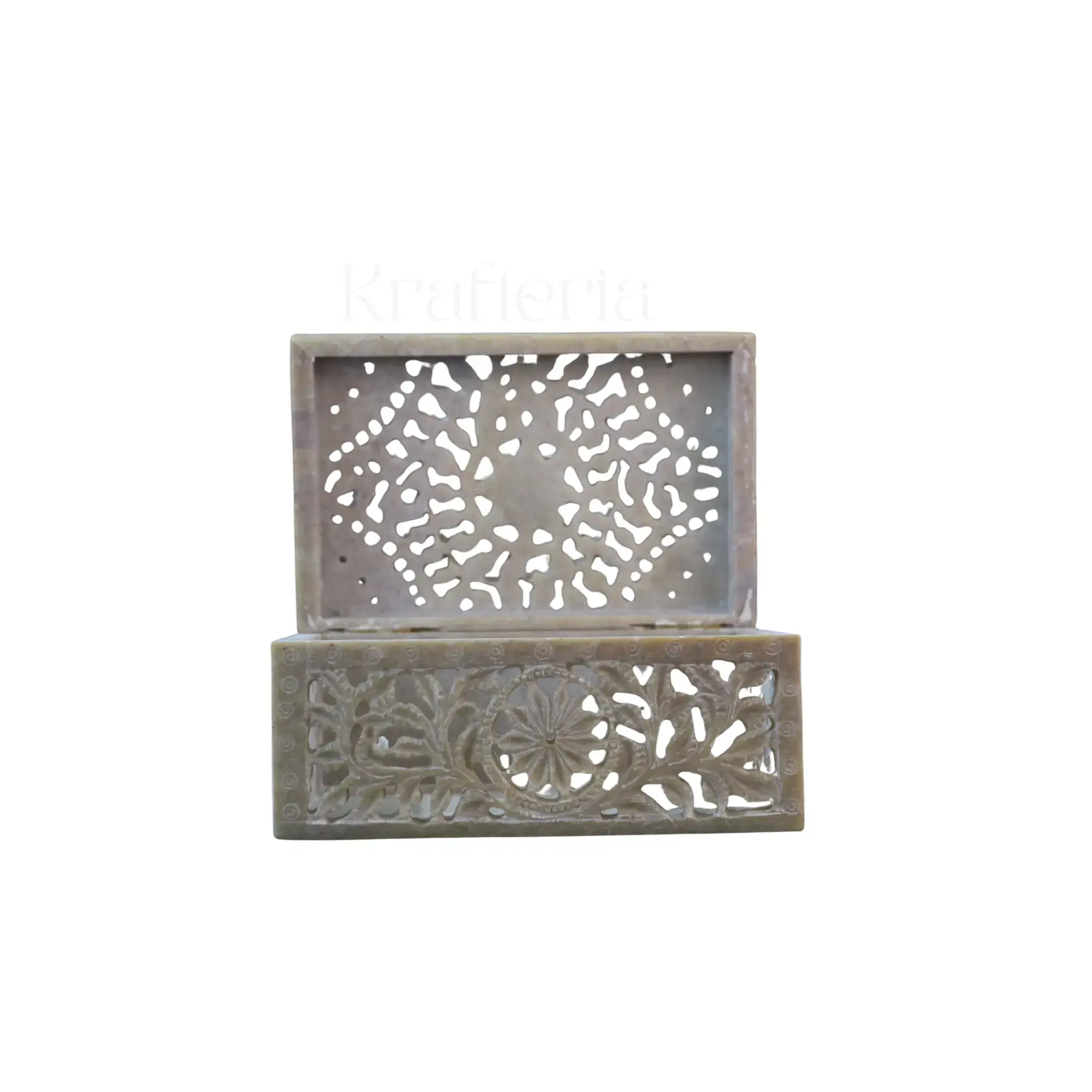 Jewellery Box with Jali Carving – Artisan Indian Handicraft - Image 4