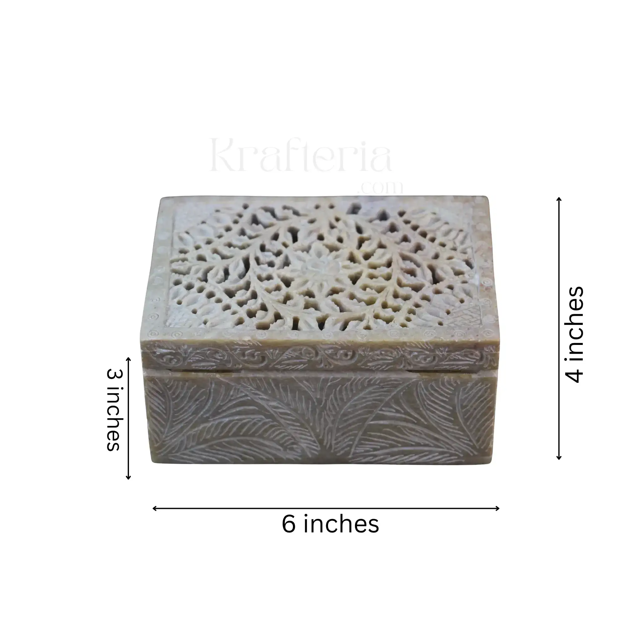 Jewellery Box with Jali Carving – Artisan Indian Handicraft - Image 5