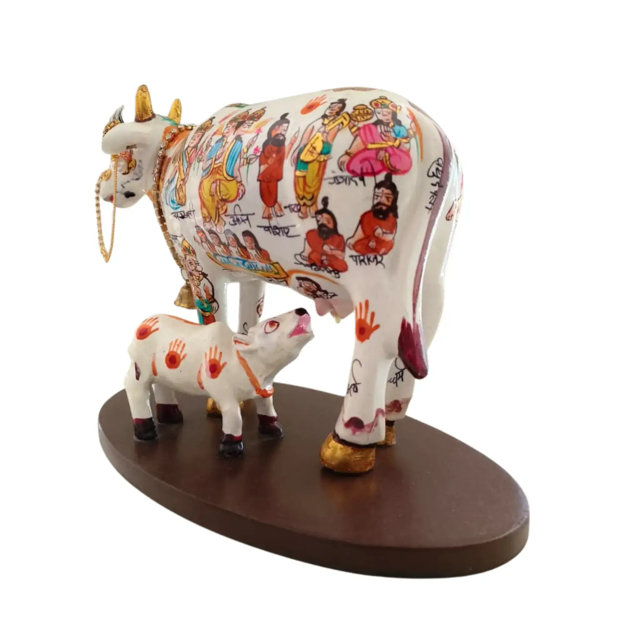 Kamadhenu Resin Cow with Calf | Decorative Spiritual Figurine - Image 12