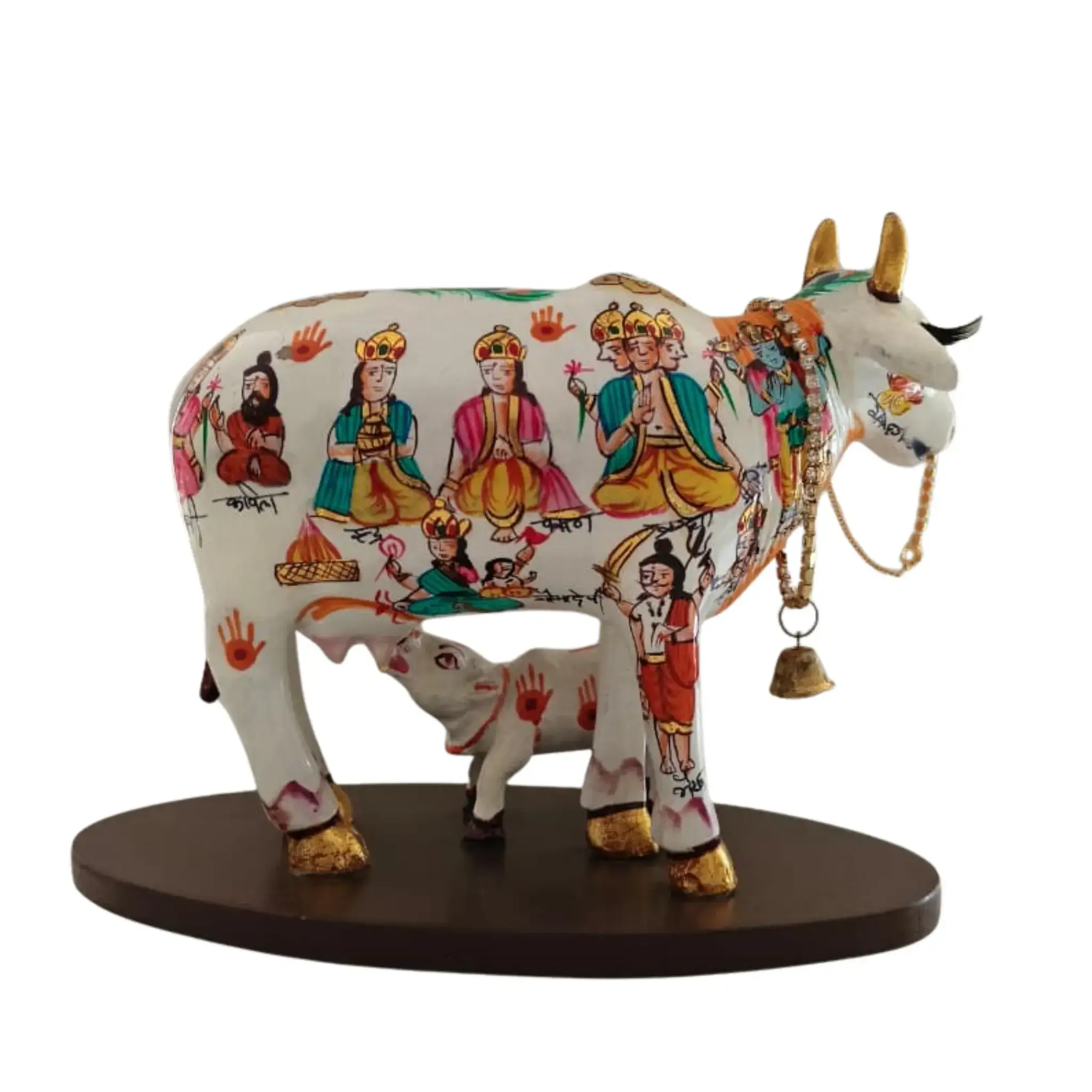Kamadhenu Resin Cow with Calf | Decorative Spiritual Figurine - Image 13