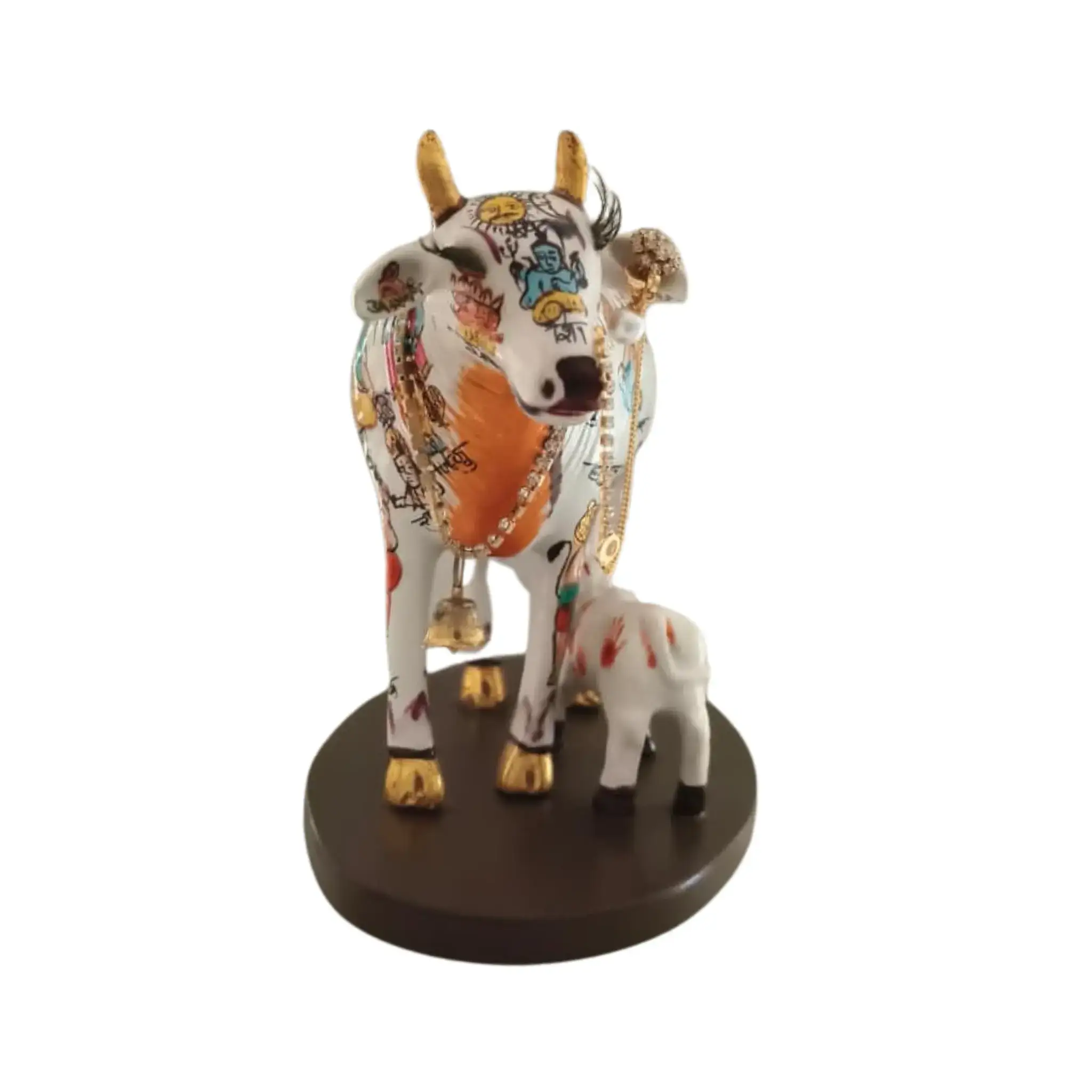 Kamadhenu Resin Cow with Calf | Decorative Spiritual Figurine - Image 15