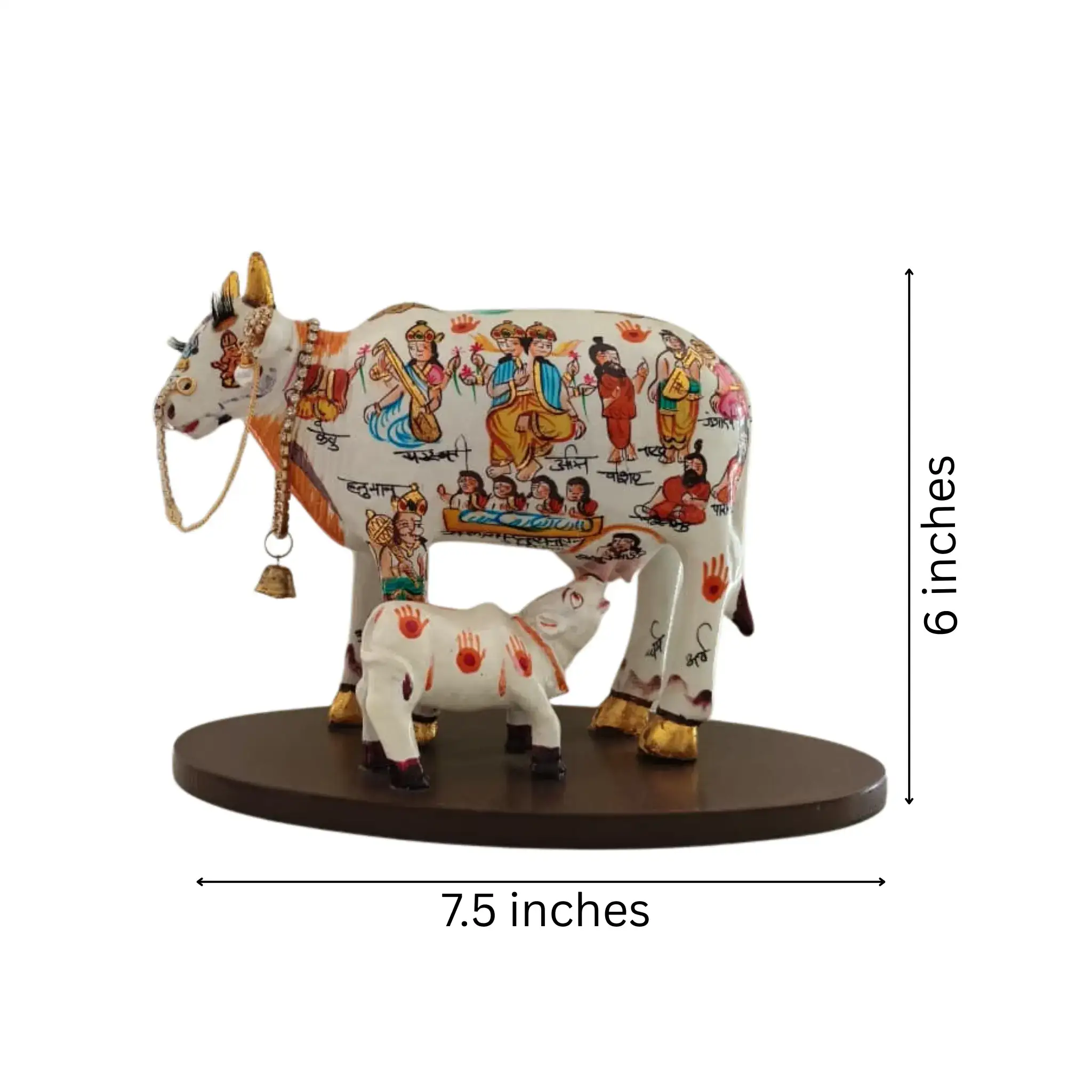 Kamadhenu Resin Cow with Calf | Decorative Spiritual Figurine - Image 16