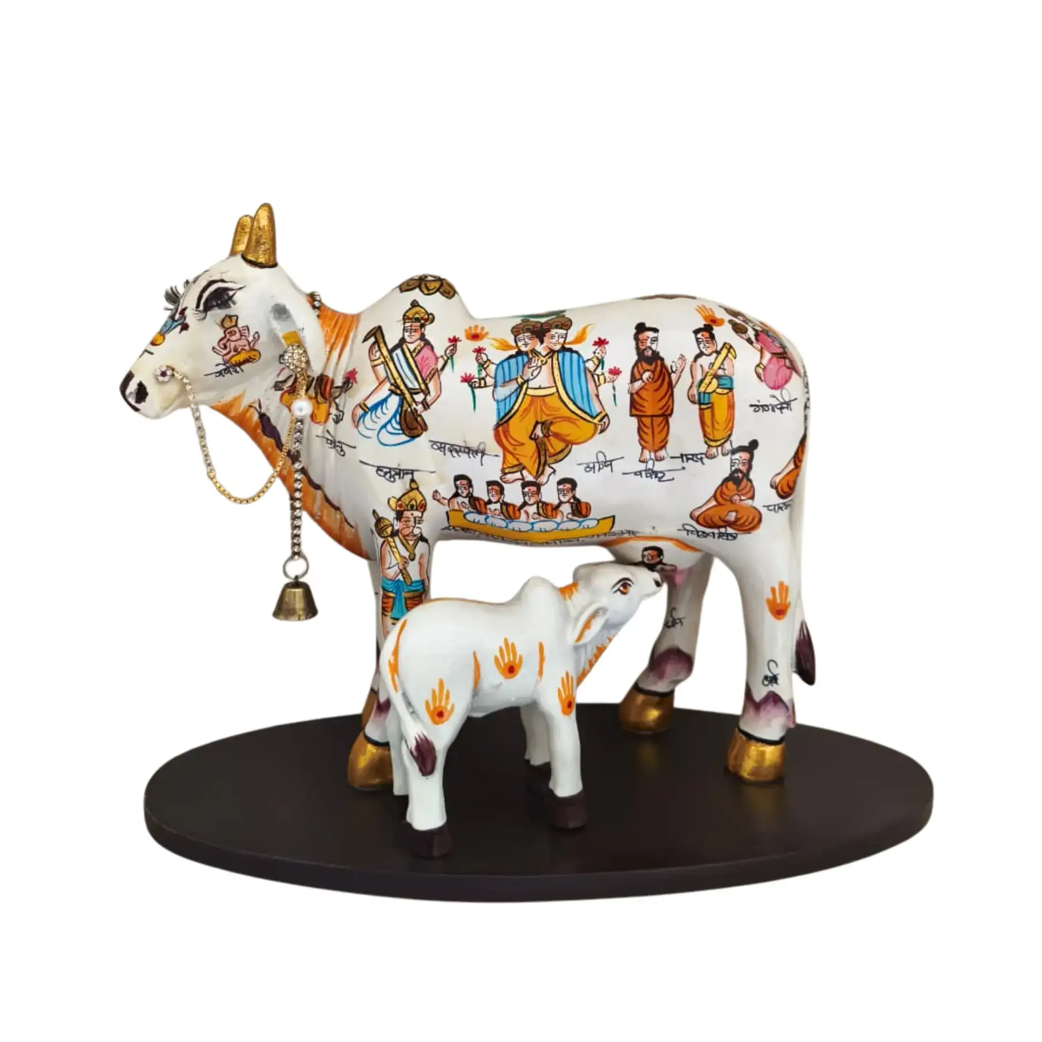 Kamadhenu Resin Cow with Calf | Decorative Spiritual Figurine - Image 3