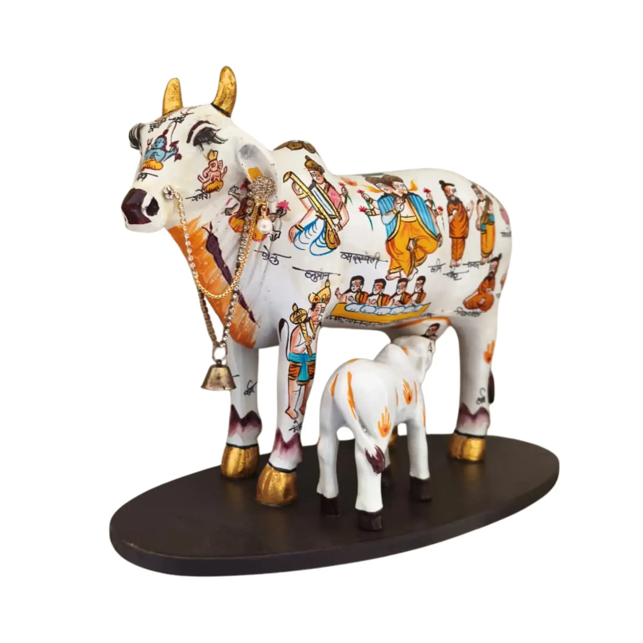 Kamadhenu Resin Cow with Calf | Decorative Spiritual Figurine - Image 4
