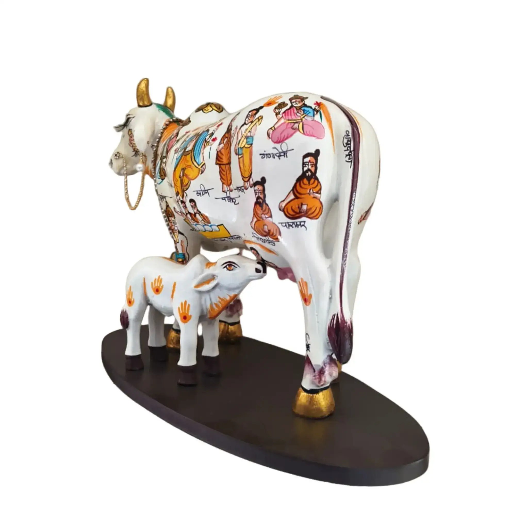 Kamadhenu Resin Cow with Calf | Decorative Spiritual Figurine - Image 6