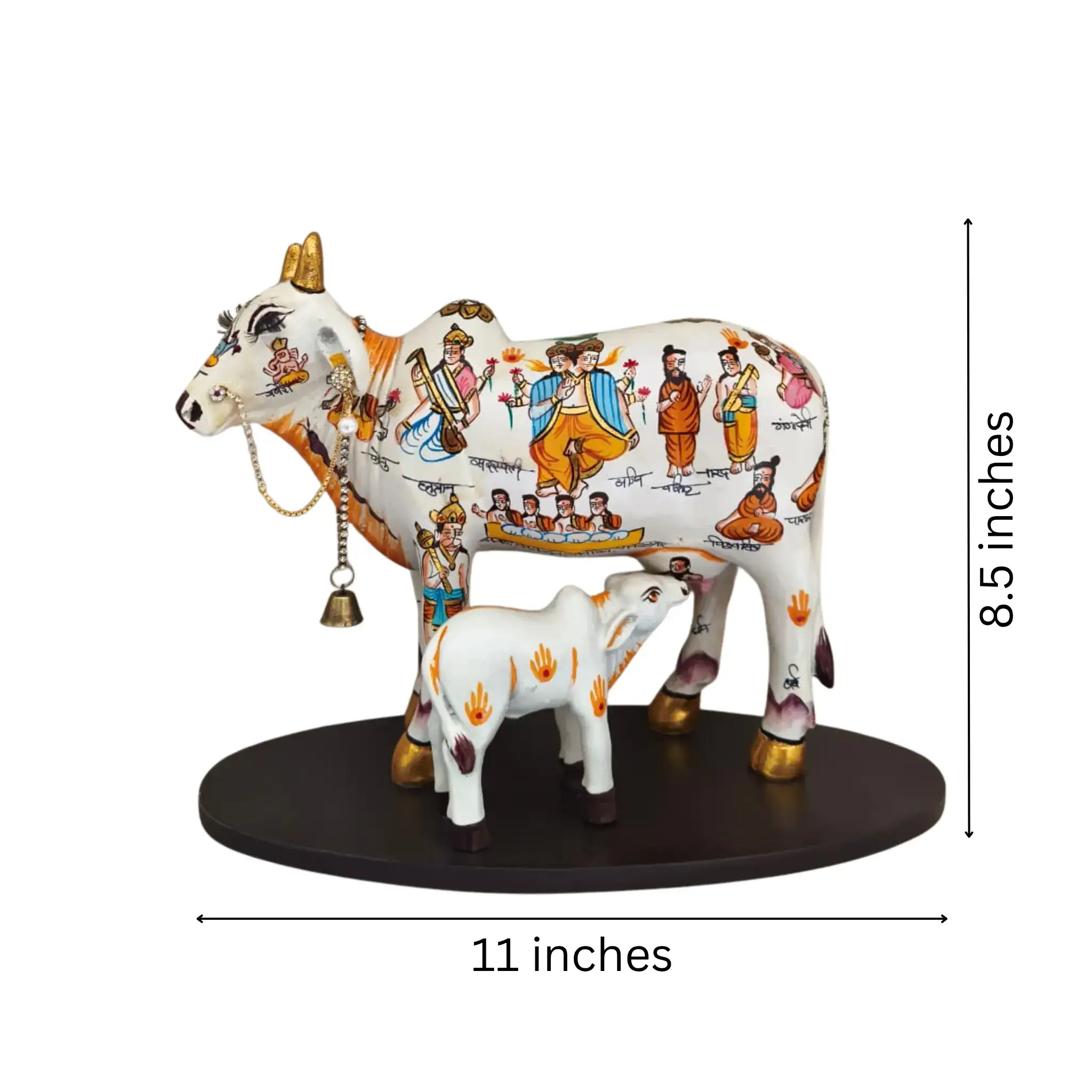 Kamadhenu Resin Cow with Calf | Decorative Spiritual Figurine - Image 8