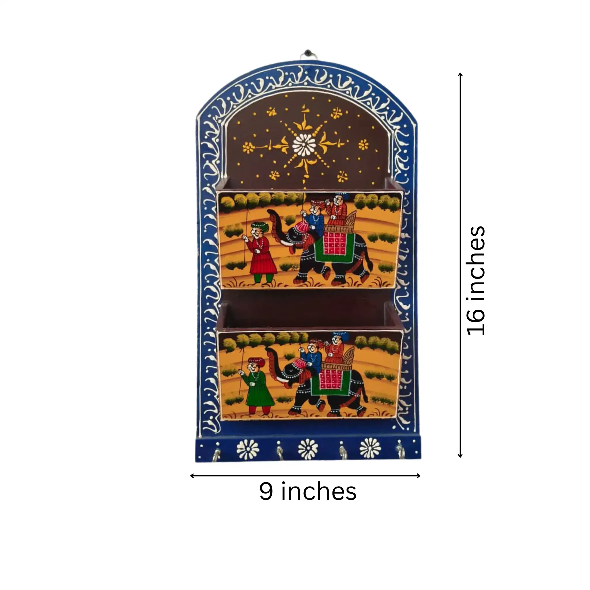 Hand-Painted Book Holder & Key Chain Wall Hanger | Dual Purpose Decor - Image 3