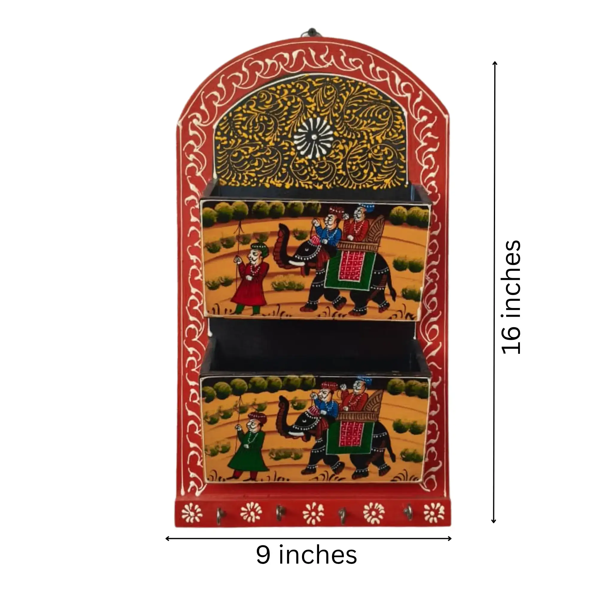 Hand-Painted Book Holder & Key Chain Wall Hanger | Dual Purpose Decor - Image 6