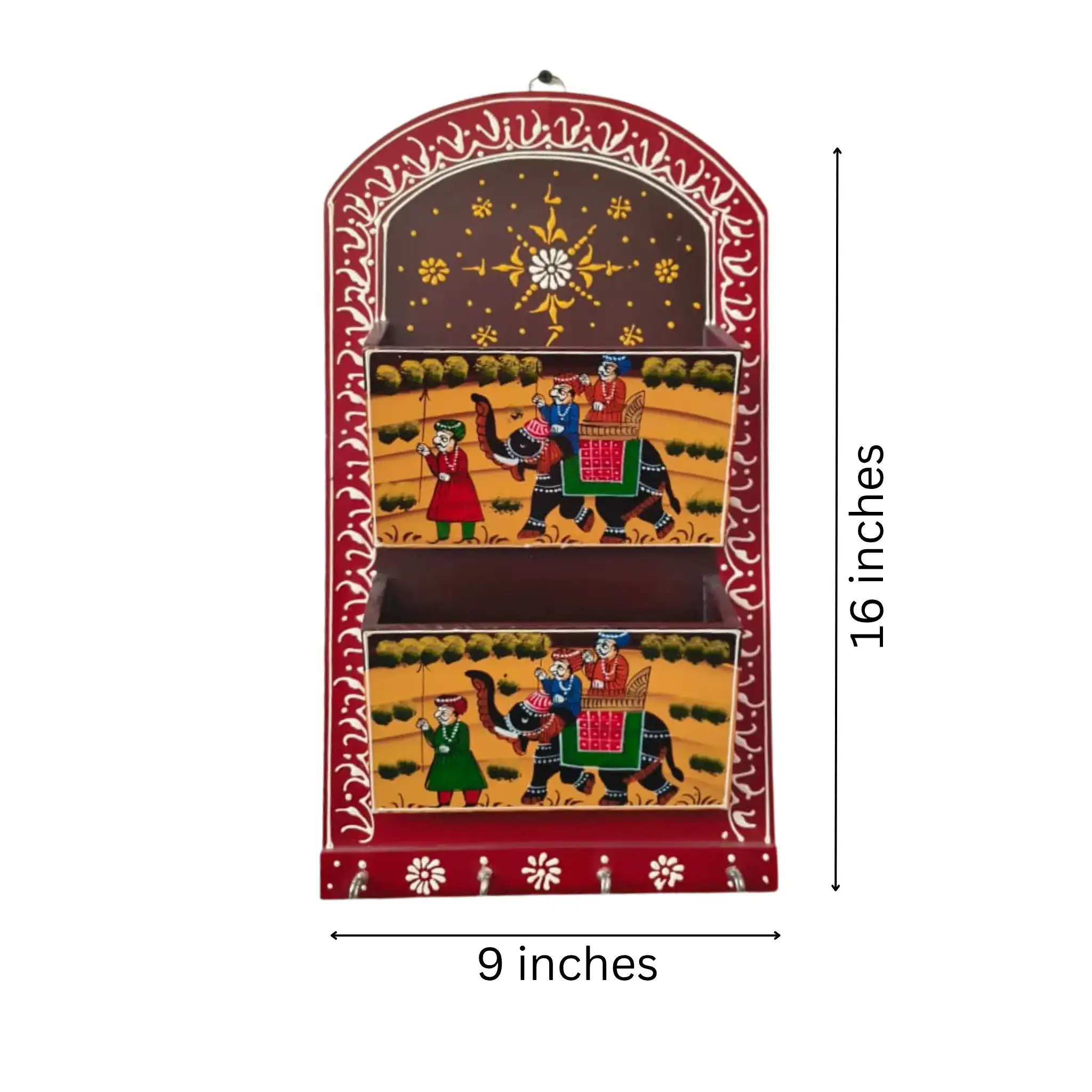 Hand-Painted Book Holder & Key Chain Wall Hanger | Dual Purpose Decor - Image 8